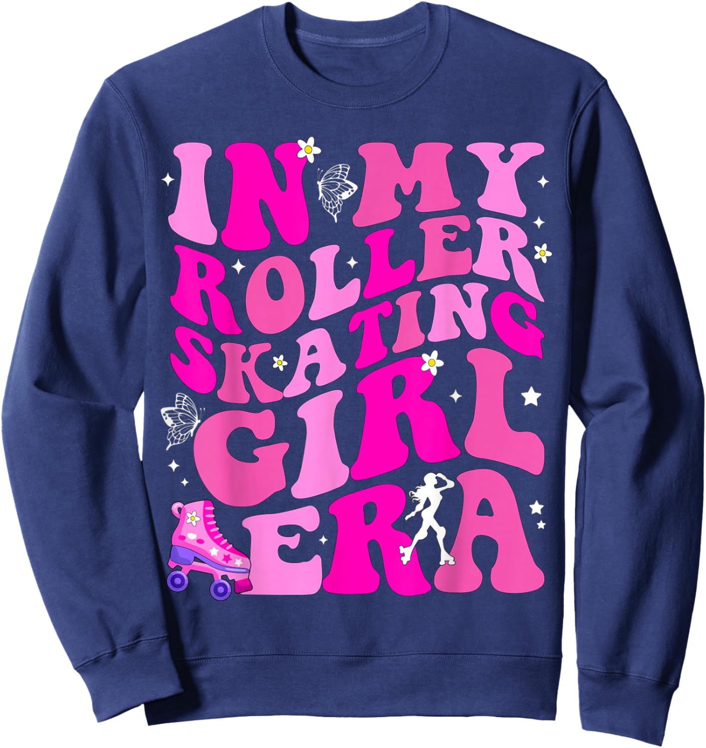 in My Roller Skating Girl Era Figure Hockey Girls Boys Coach Sweatshirt - Sweatshirt | Navy