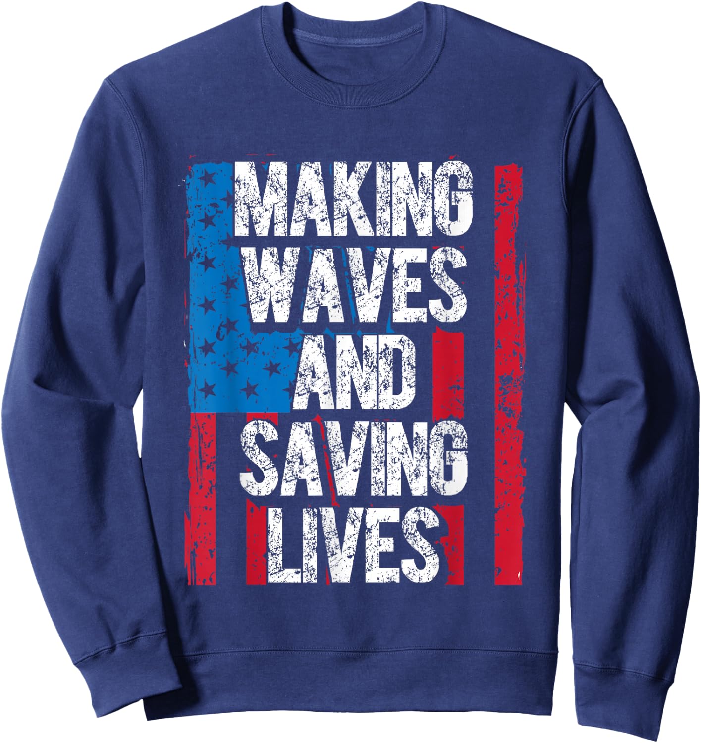 Semper Paratus Long Blue Line US Coast Guard Dad Mom Sweatshirt - Sweatshirt | Navy