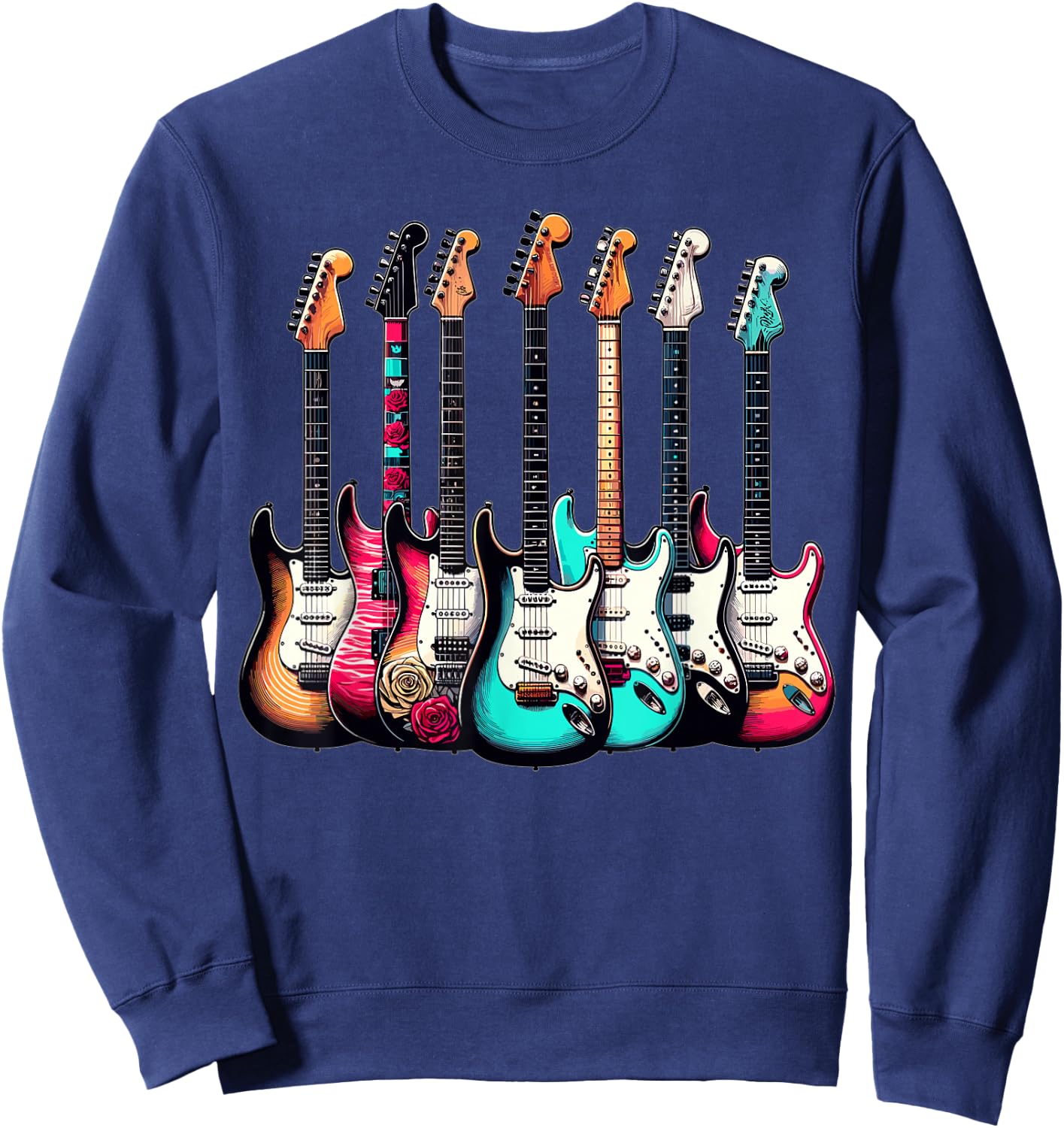 Guitars Guitarists Musican , Small, Black Sweatshirt - Sweatshirt | Navy