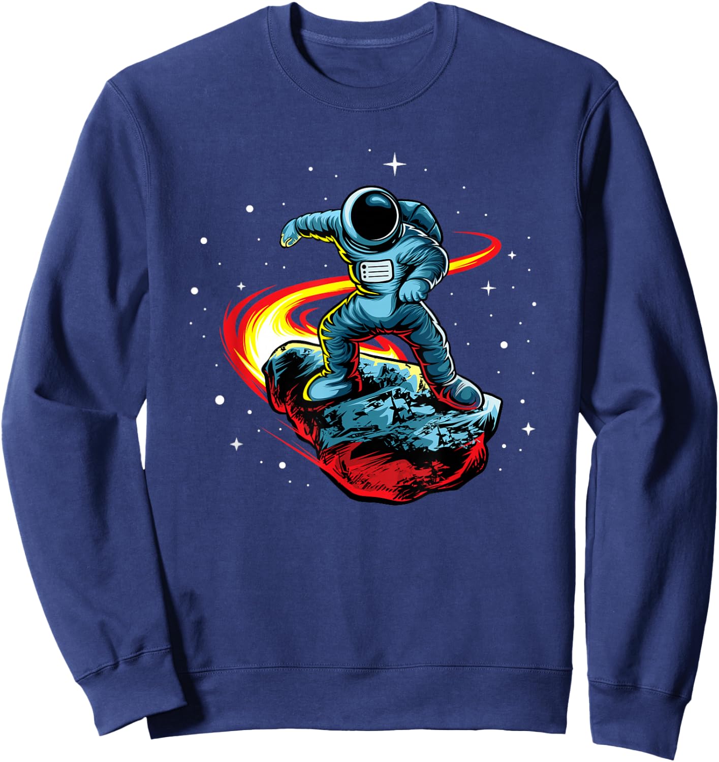 Astronaut Shirt Skating In Space Astronauts Comet Riding Sweatshirt - Sweatshirt | Navy