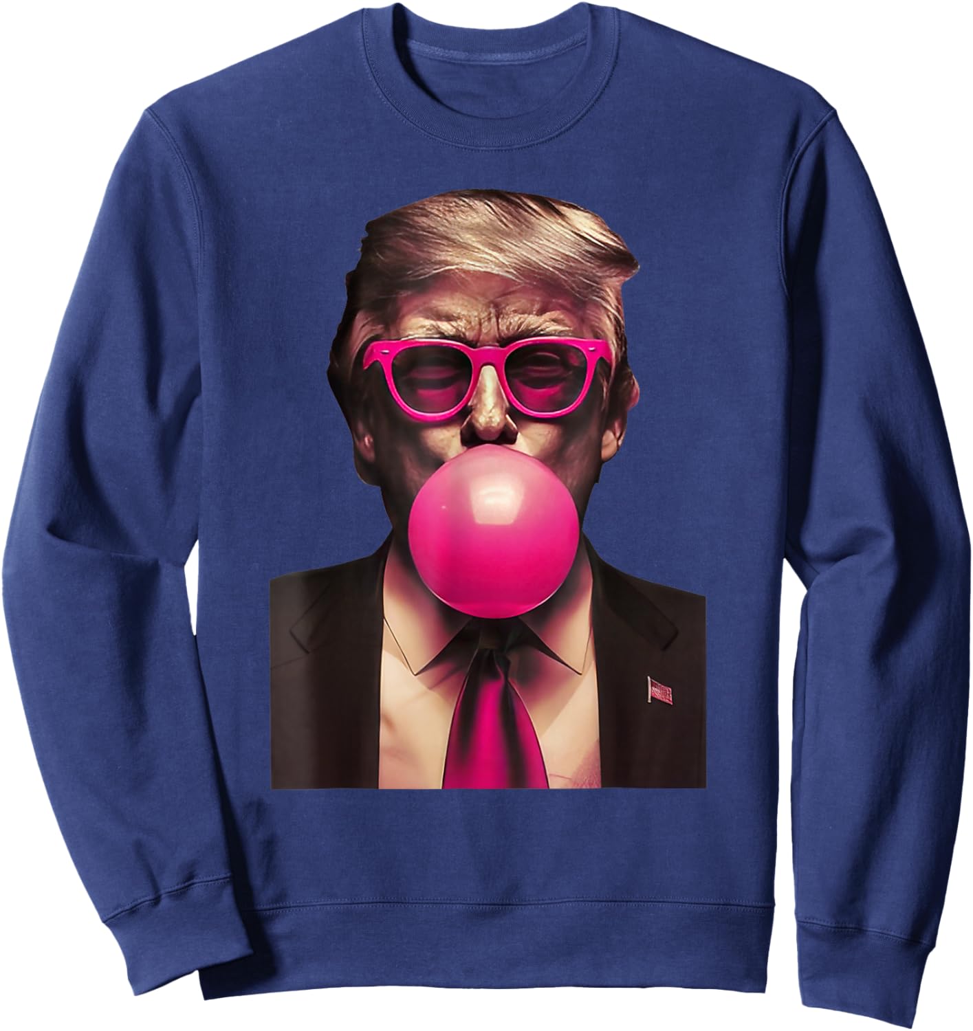Trump Bubble Gum Funny Sweatshirt - Sweatshirt | Navy