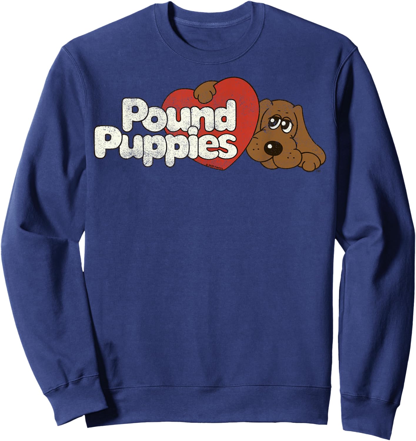 Pound Puppies Big Heart Vintage Logo Sweatshirt - Sweatshirt | Navy