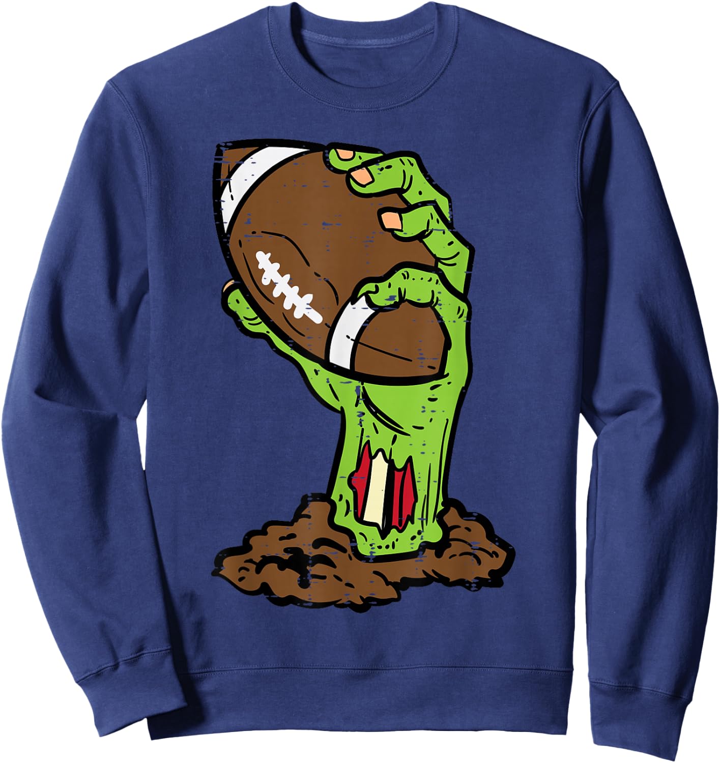 Halloween Zombie Hand Football Costume Men Boys Kids Youth Sweatshirt - Sweatshirt | Navy