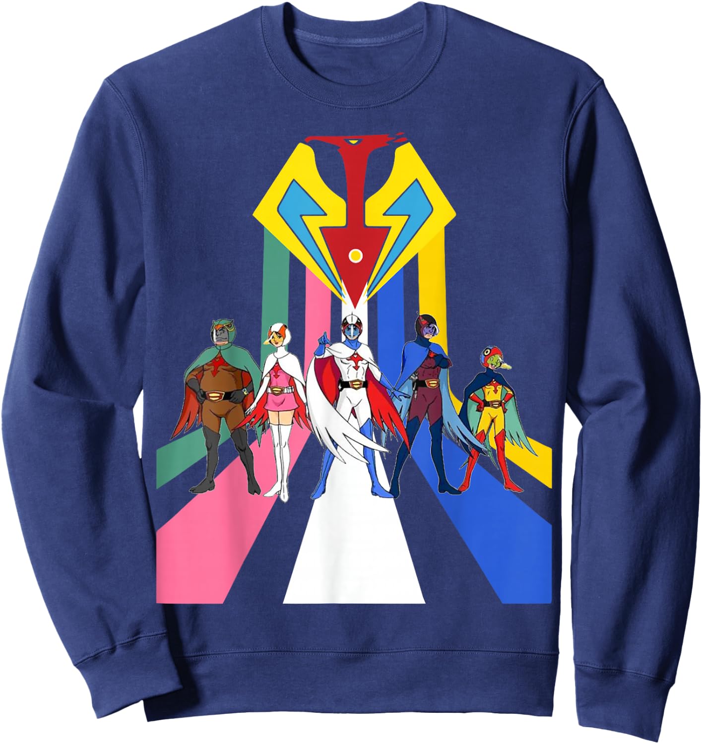 Gatachaman G Force, Battle for The Planets Retro Group Sweatshirt - Sweatshirt | Navy