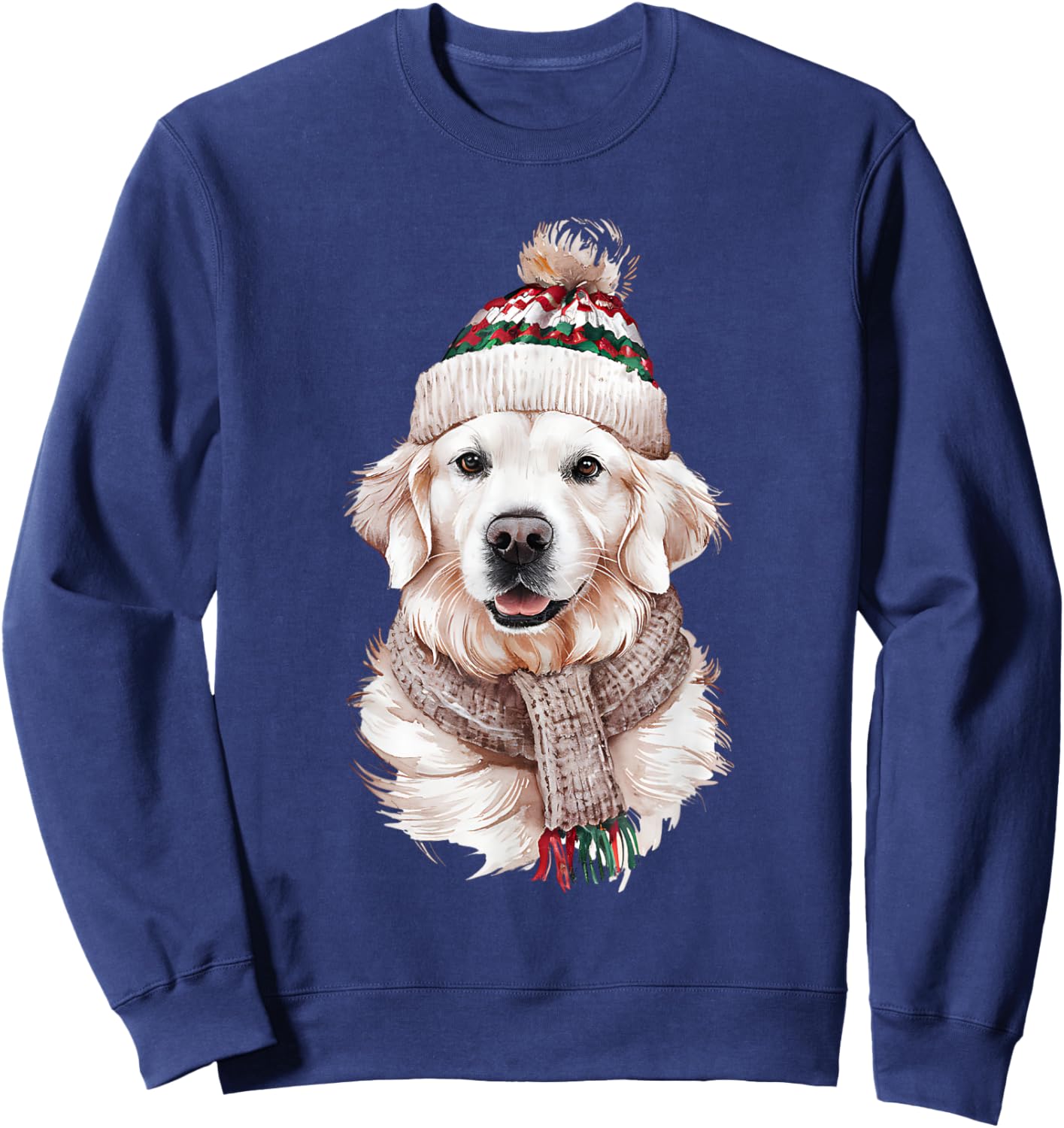 White English Cream Golden Retriever Mom Dog Puppy Christmas Men Women Kids Sweatshirt - Sweatshirt | Navy