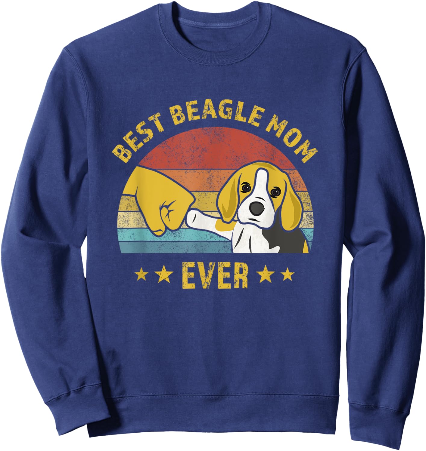 Cute Best Beagle Mom Ever Vintage Puppy Lover Design Sweatshirt - Sweatshirt | Navy