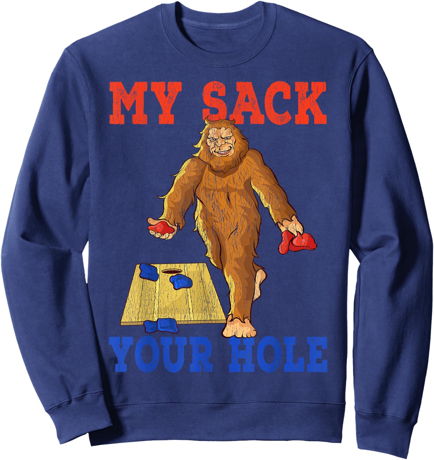Cornhole Shirts for Teams Gifts Your Hole is My Goal Sweatshirt - Sweatshirt | Navy