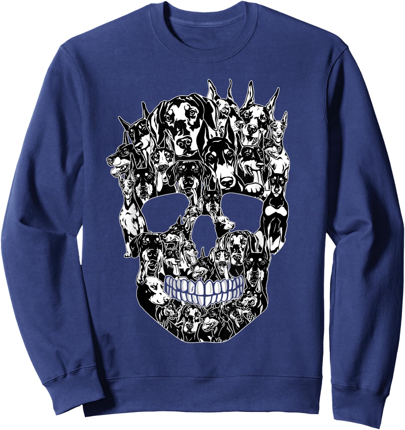 Funny Dog Lover Doberman Skull Halloween Costume Sweatshirt - Sweatshirt | Navy
