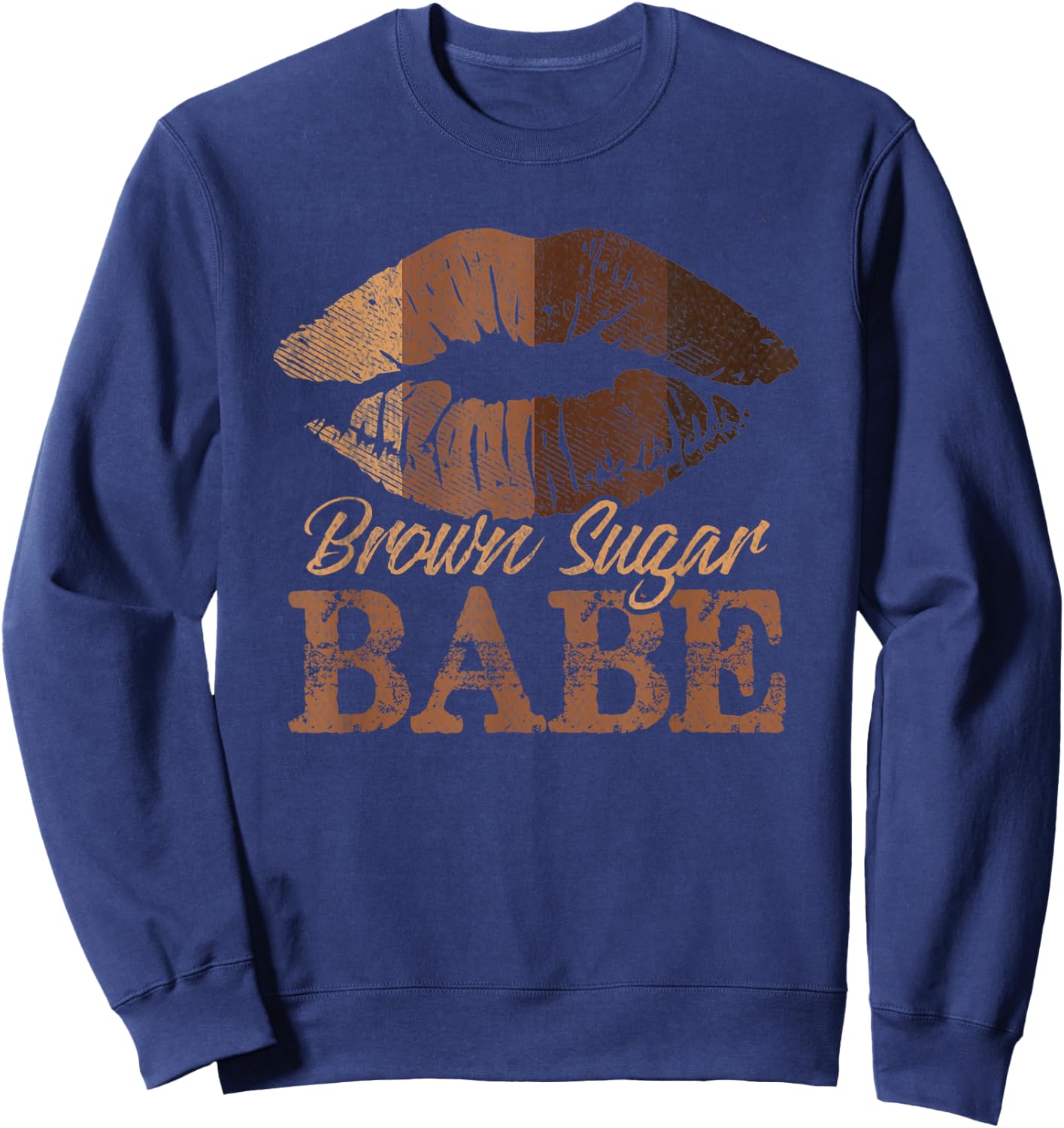 Sugar Babe Brown Proud Black Women Melanin Lips Girls Sweatshirt - Sweatshirt | Navy