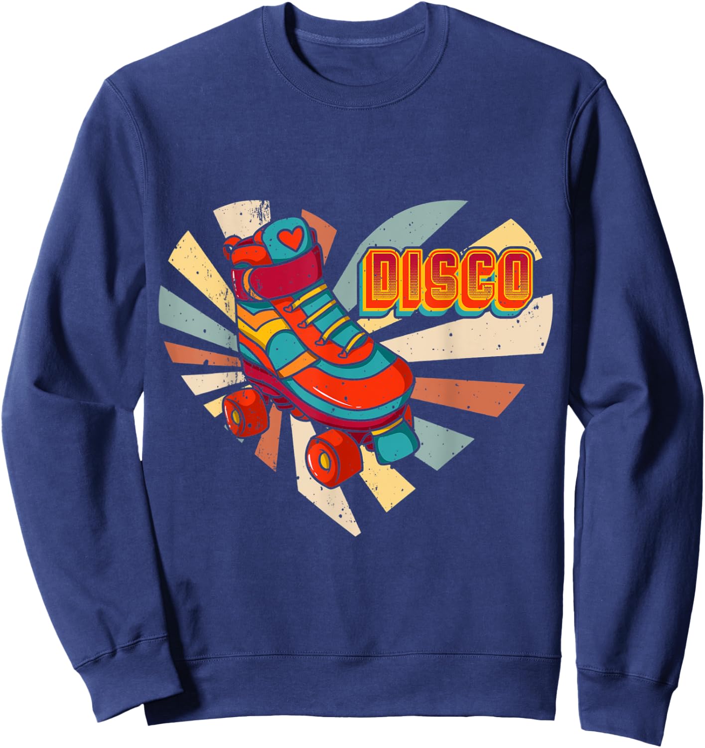 Disco Roller Love Vintage Skates Derby Skating Heart Gift Sweatshirt - Sweatshirt | Navy