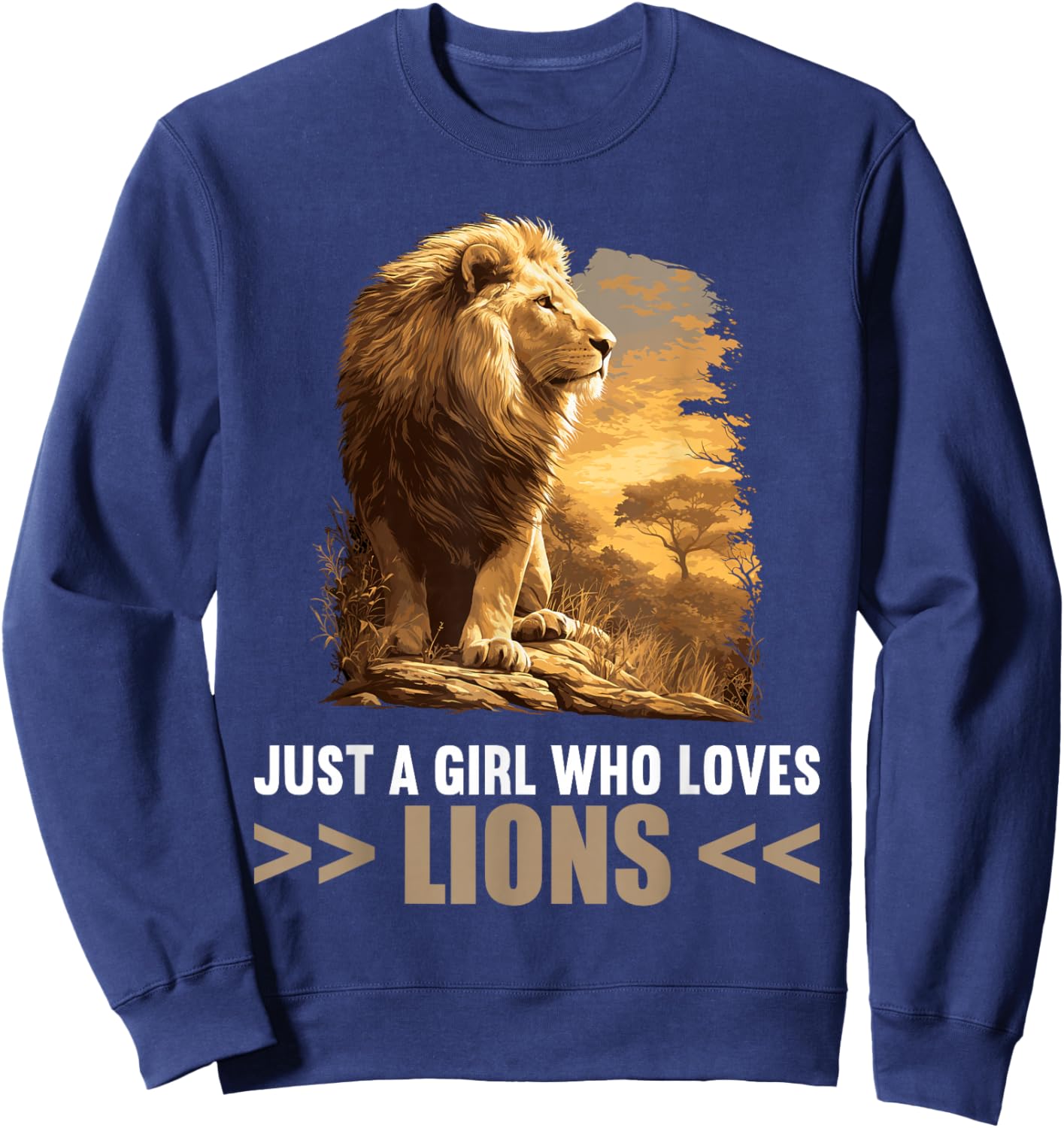 Just a Girl who loves Lions Lion Sweatshirt - Sweatshirt | Navy