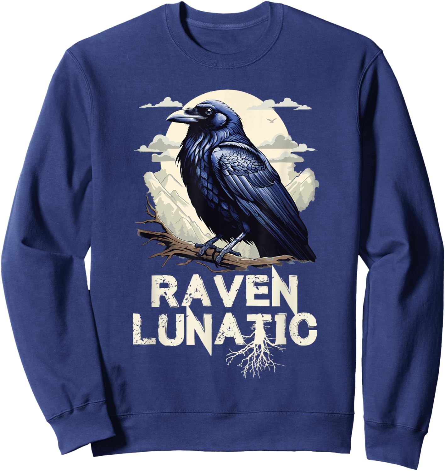 Moon Raven Lunatic Mythical Black Raven Costume Bird lover Sweatshirt - Sweatshirt | Navy