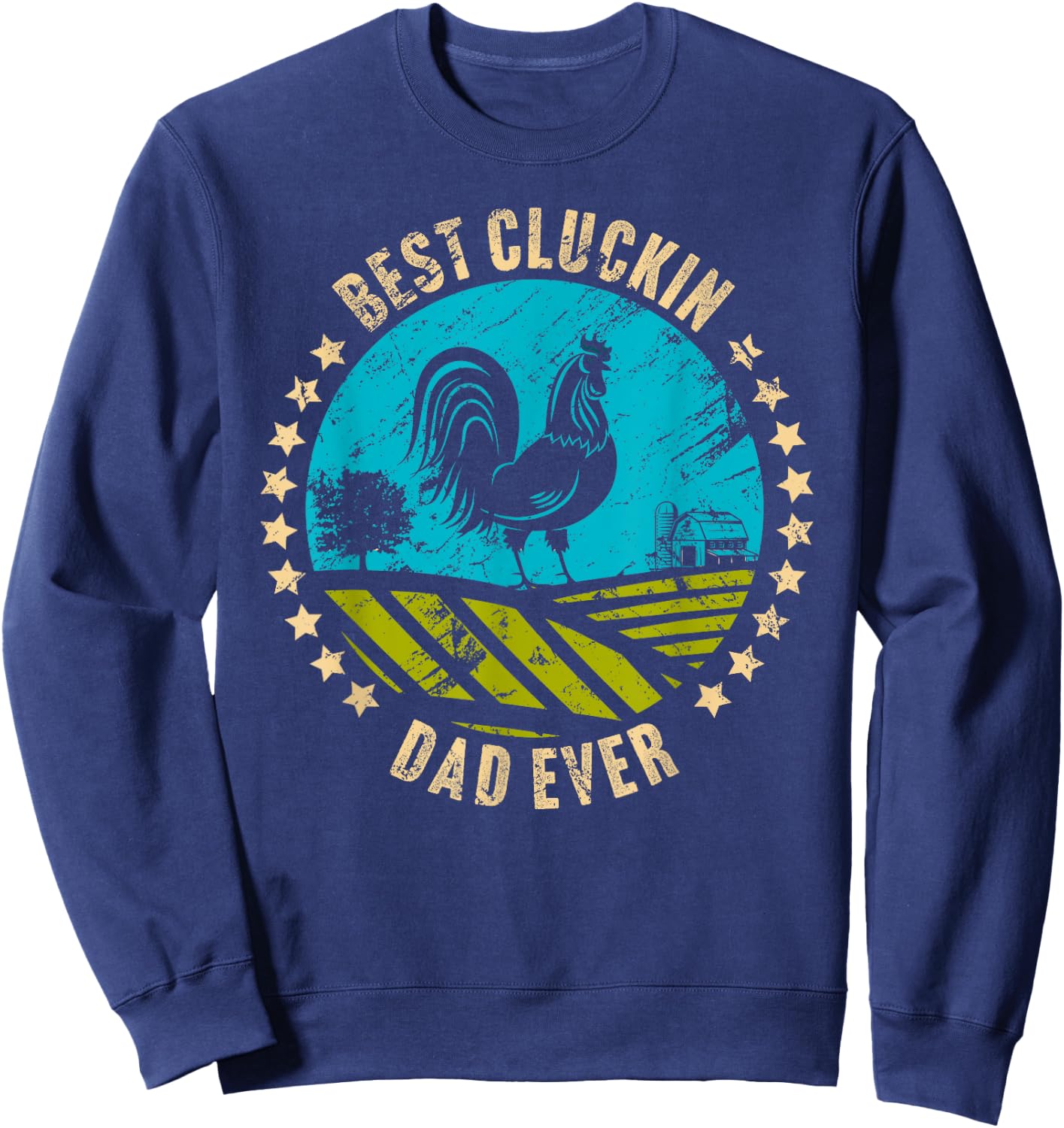 Chicken Farmer Farm Rooster for Dad Father Grandpa Papa Sweatshirt - Sweatshirt | Navy