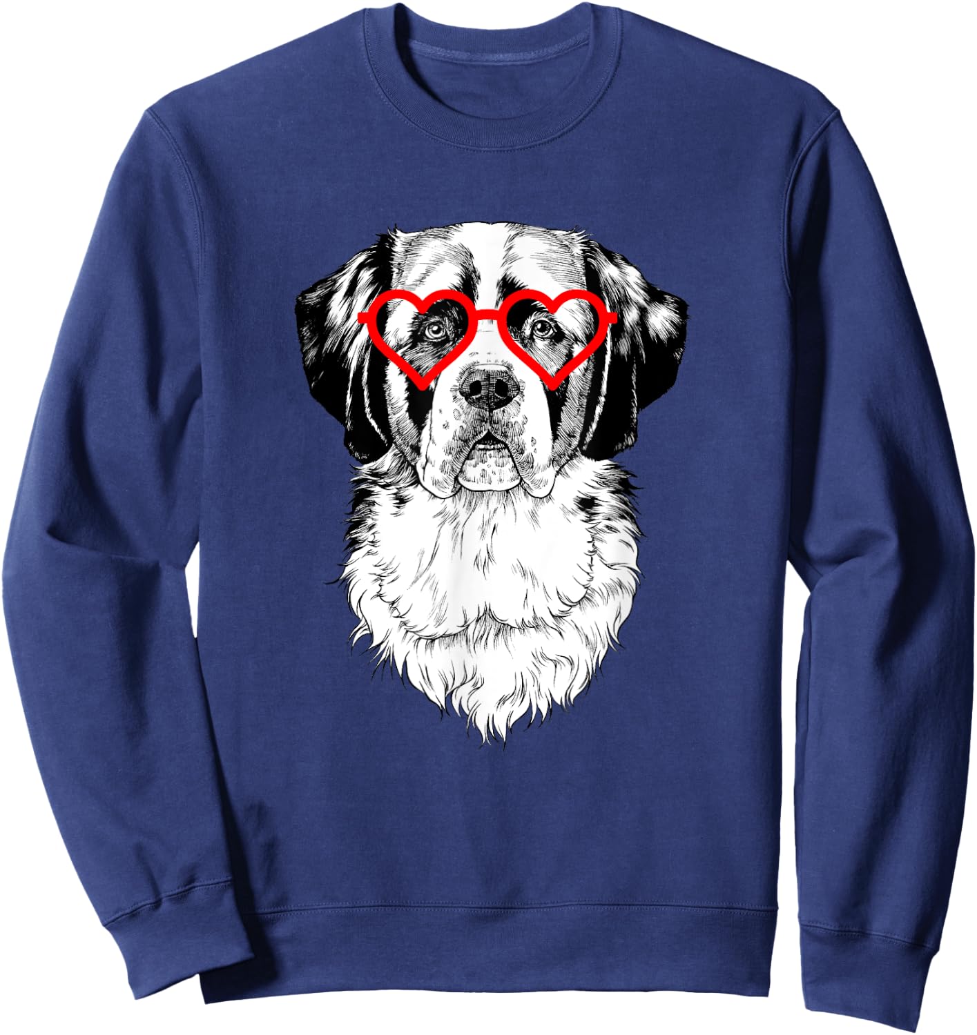 Saint Bernard Valentines Day Dog mom Dog Lover Sweatshirt - Sweatshirt | Navy