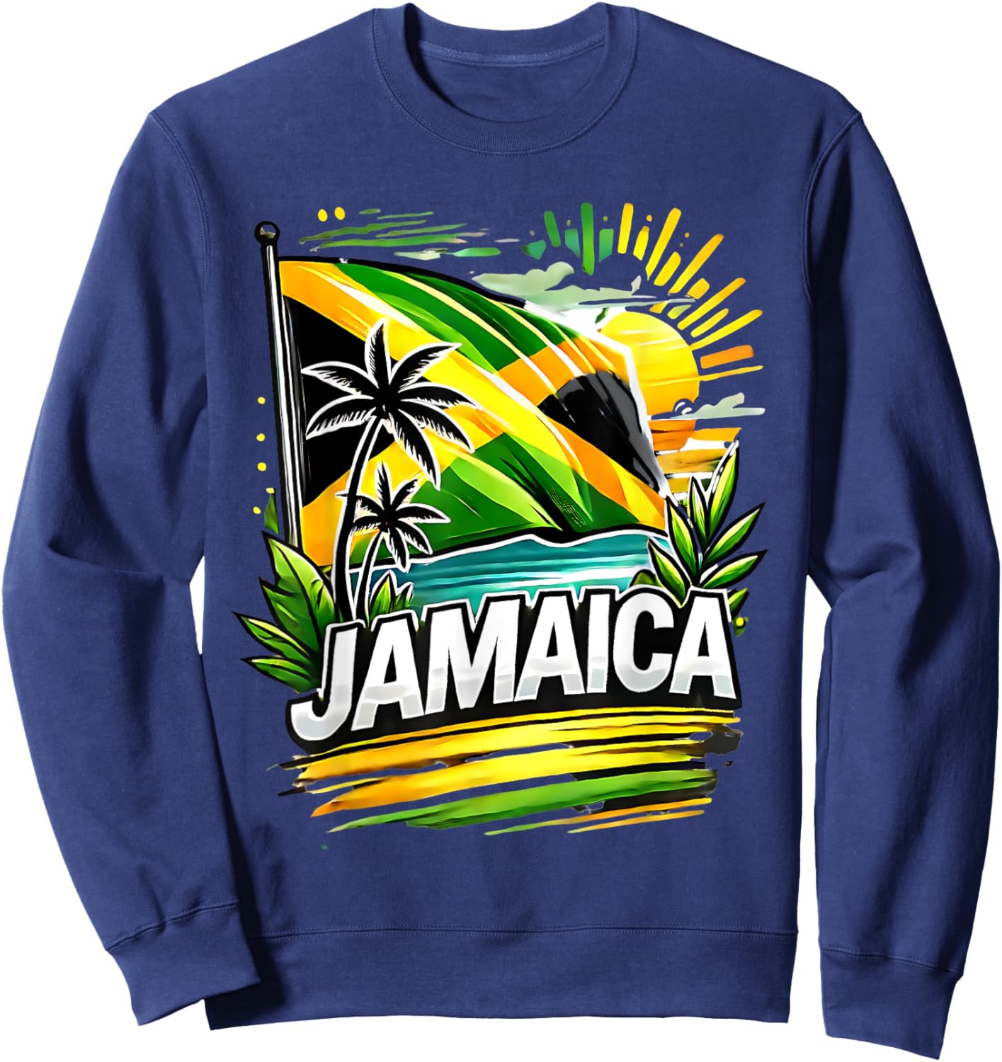 Proud Jamaican Happy Independence Day Jamaica 1962 Men Women Sweatshirt - Sweatshirt | Navy