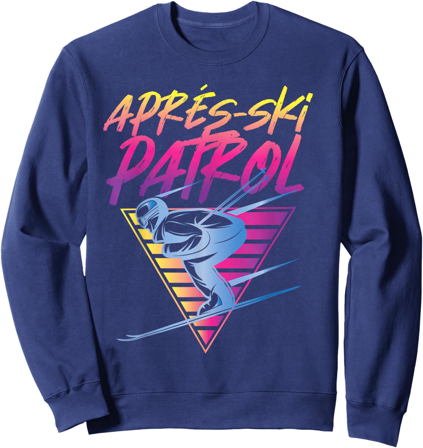 Retro Vintage 80s Apres Ski Patrol Sweatshirt - Sweatshirt | Navy