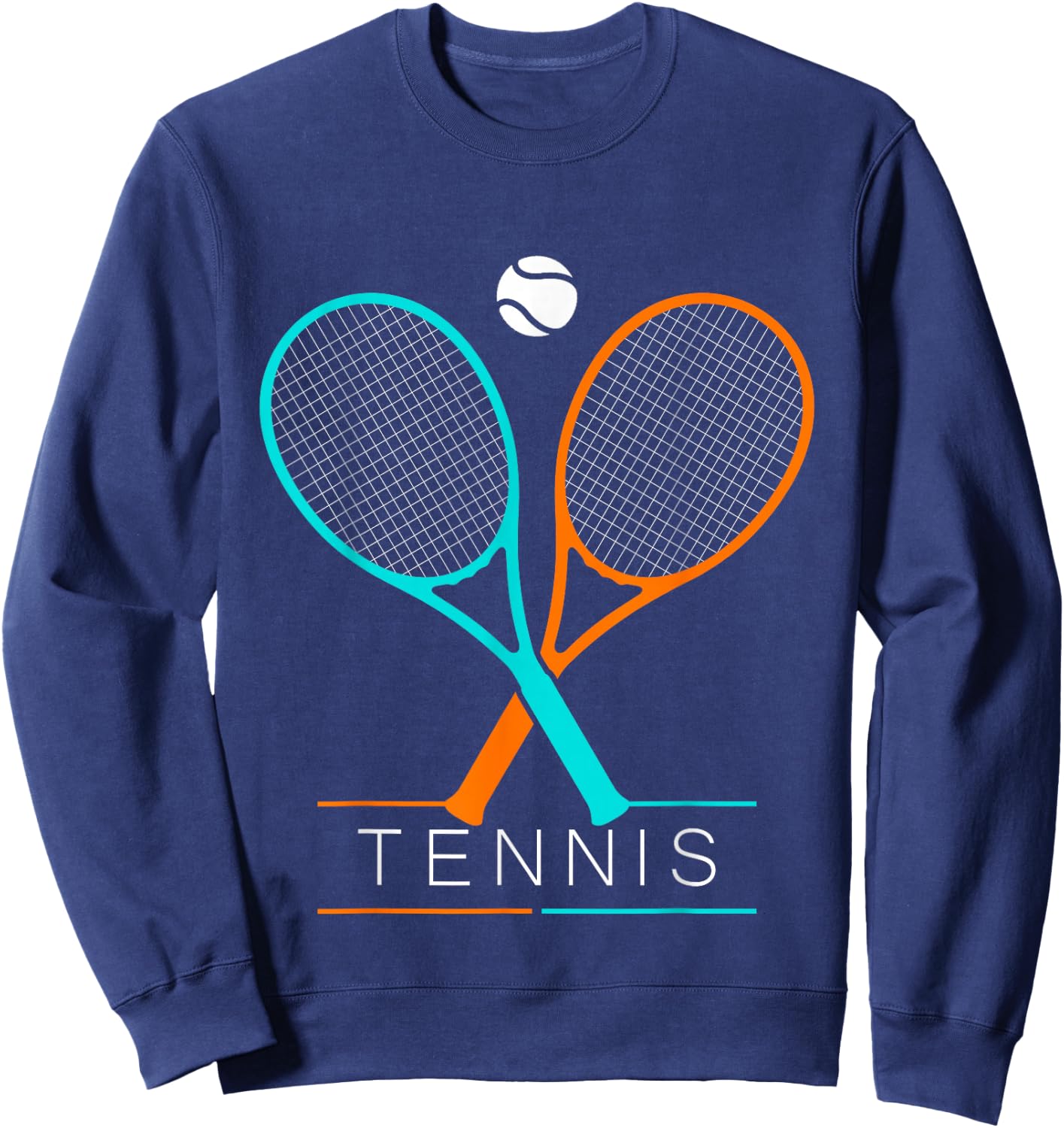 Tennis Women Men Children Tennis Racket & Ball Sweatshirt - Sweatshirt | Navy