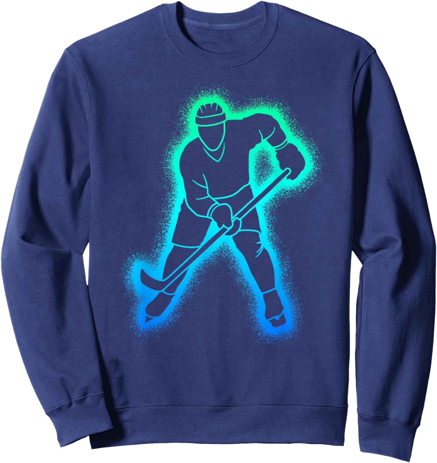Hockey Player Kids Men Boys Ice Hockey Sweatshirt - Sweatshirt | Navy