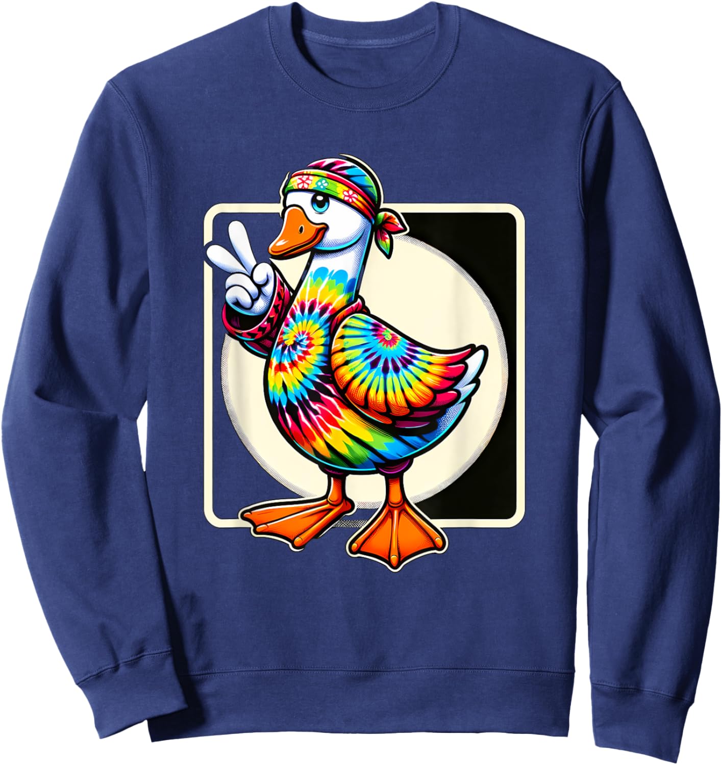 Peace Sign Tie Dye Goose Sweatshirt - Sweatshirt | Navy