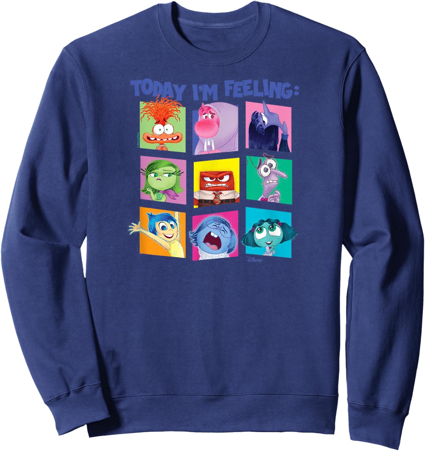 Inside Out 2 - Today I'm Feeling Emotion Characters Grid Sweatshirt - Sweatshirt | Navy