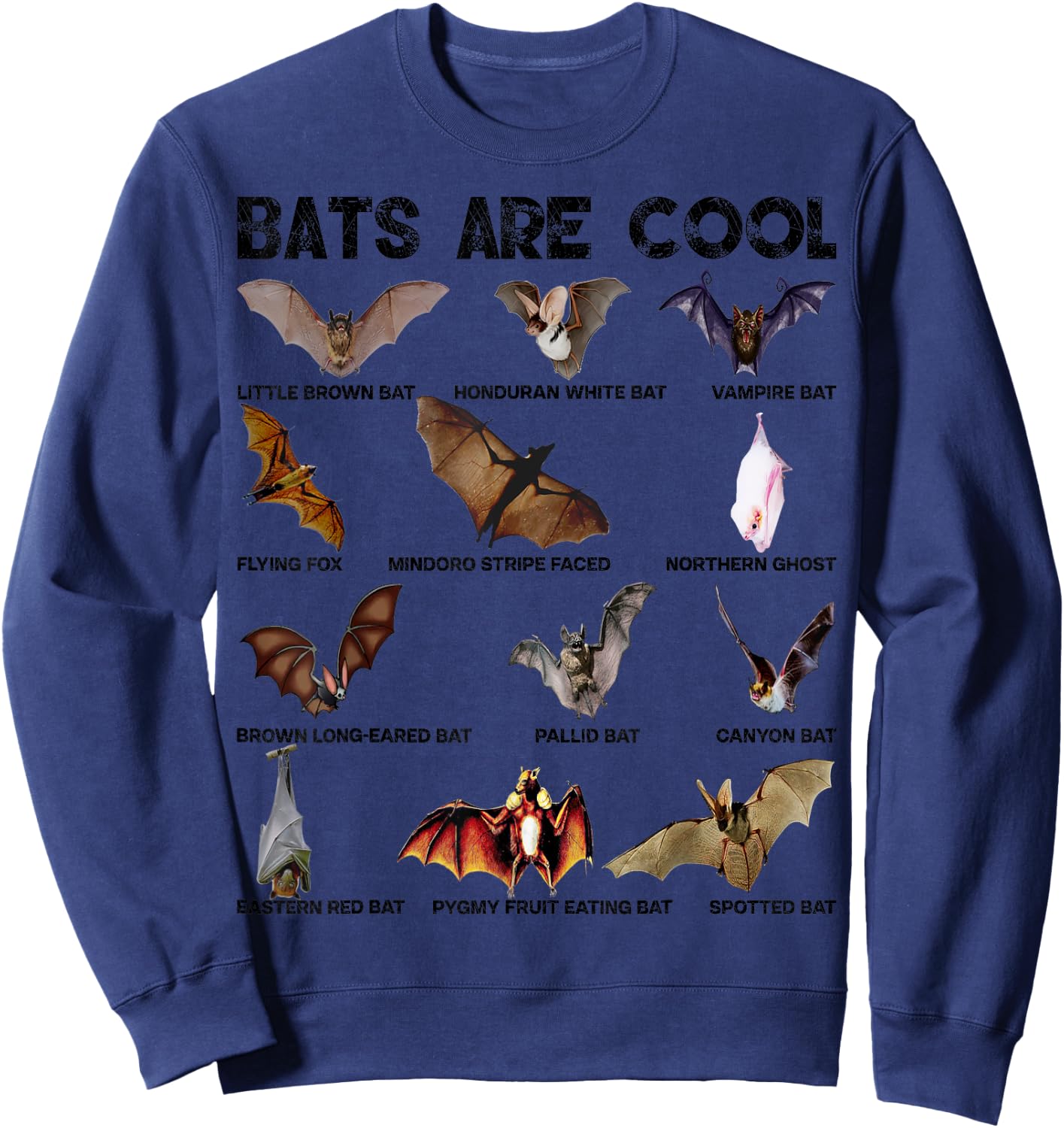 Bats are cool Great Lovely Bat kinds shirts women Sweatshirt - Sweatshirt | Navy