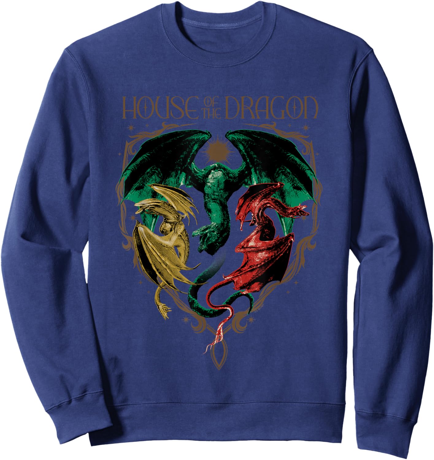 House of The Dragon Iconic Dragons Syrax Caraxes Vhagar Logo Sweatshirt - Sweatshirt | Navy
