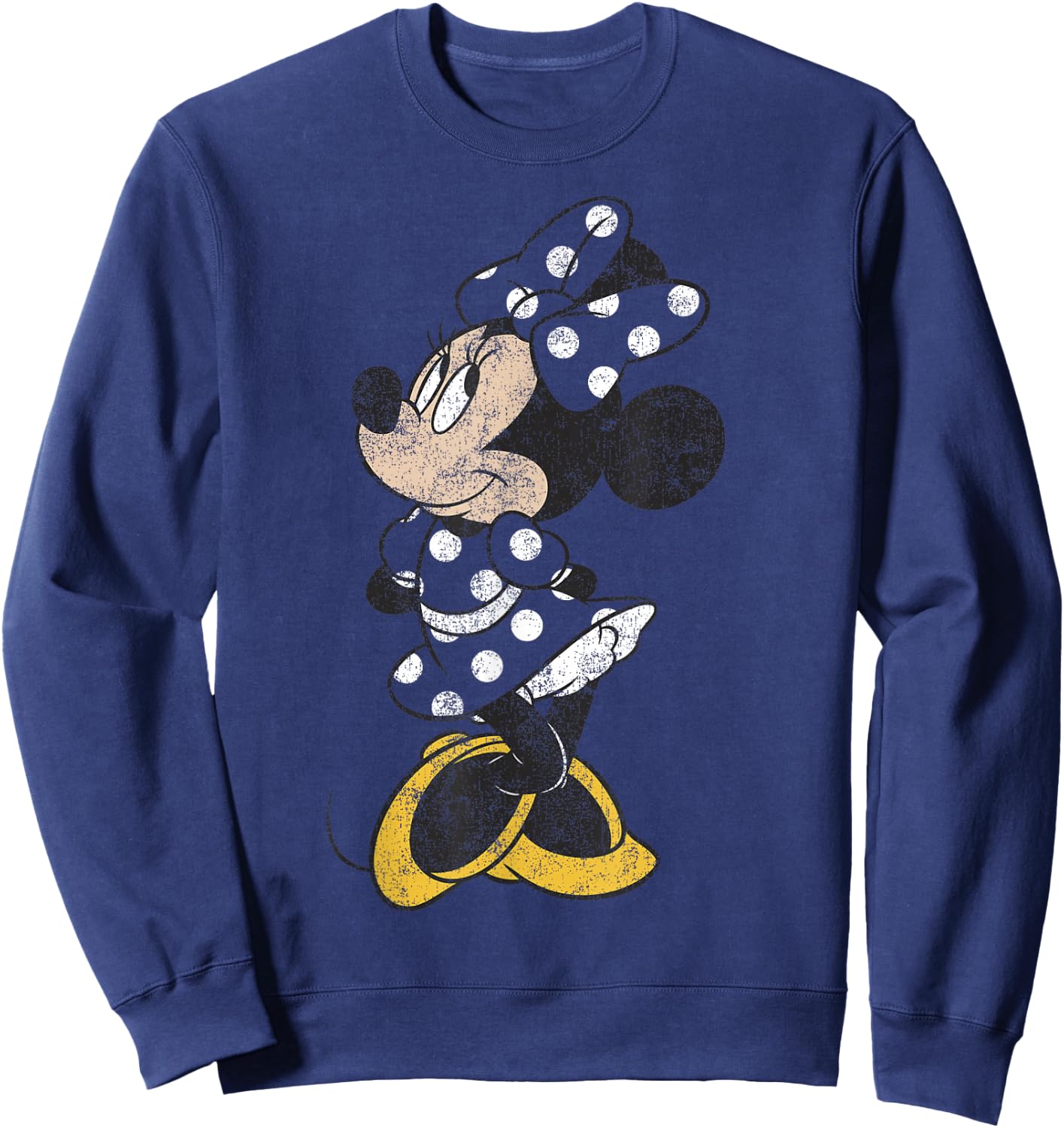 Disney Mickey and Friends Minnie Mouse Simple Distressed Sweatshirt - Sweatshirt | Navy
