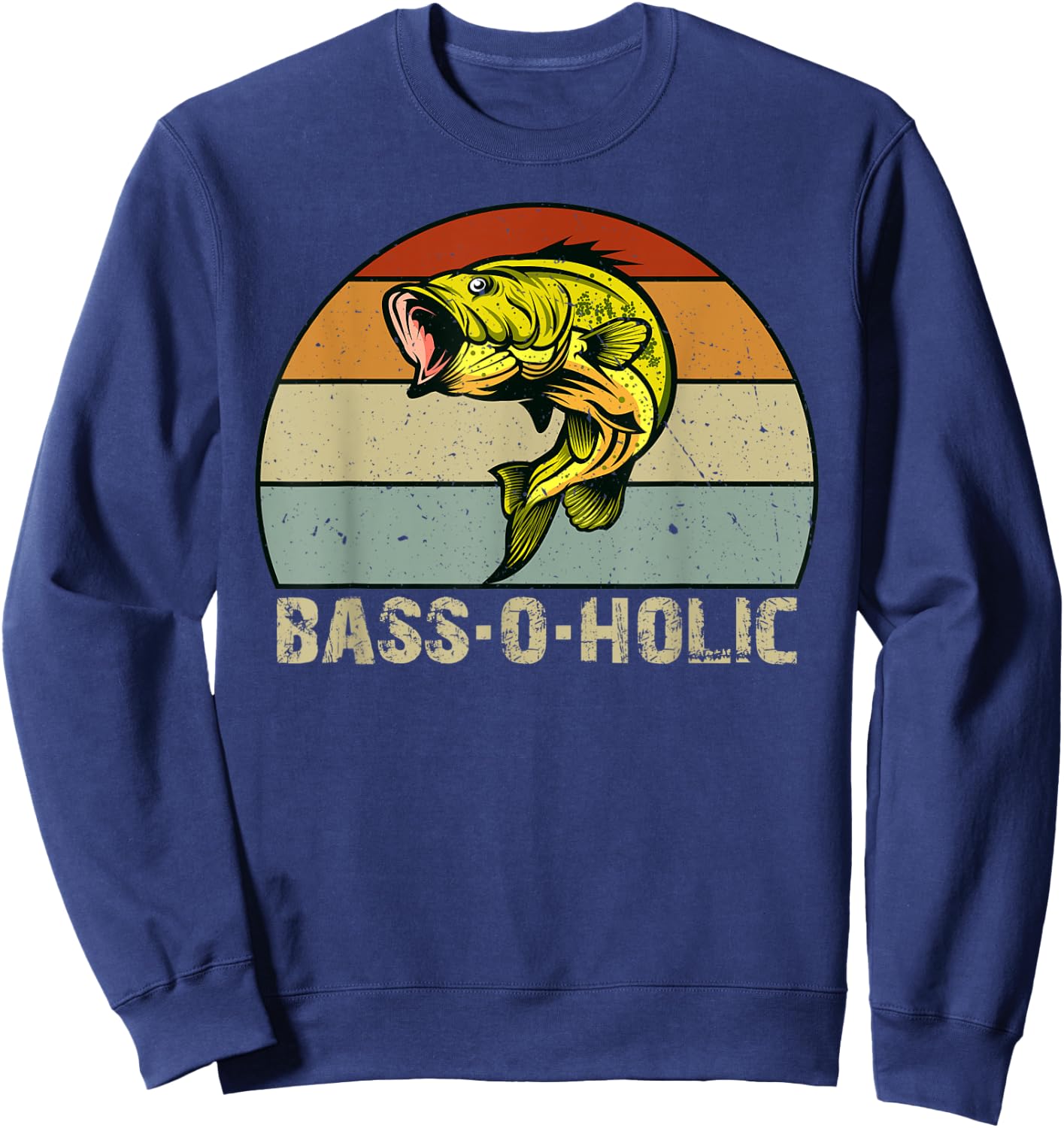 Bass-o-holic Addicted to Bass Fishing Gifts Sweatshirt - Sweatshirt | Navy