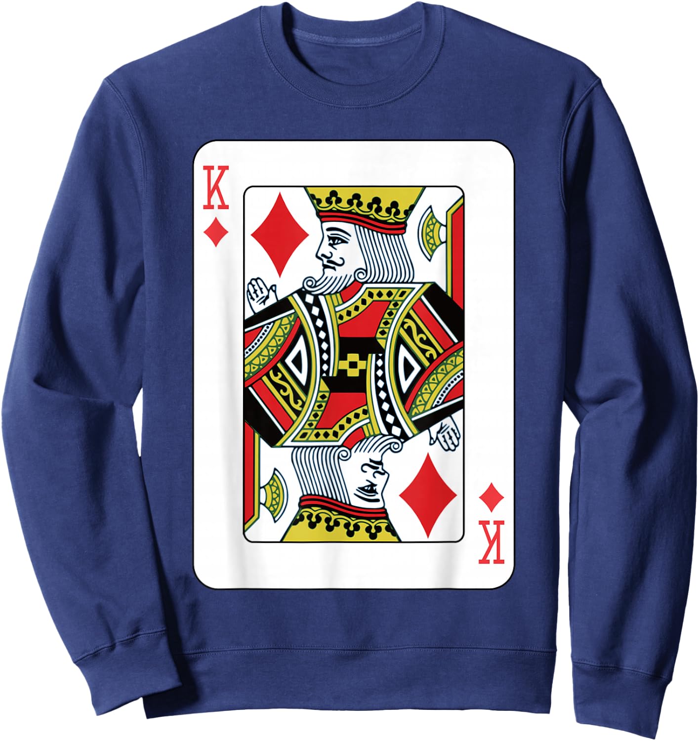 King of Diamonds Playing Card Poker Sweatshirt - Sweatshirt | Navy