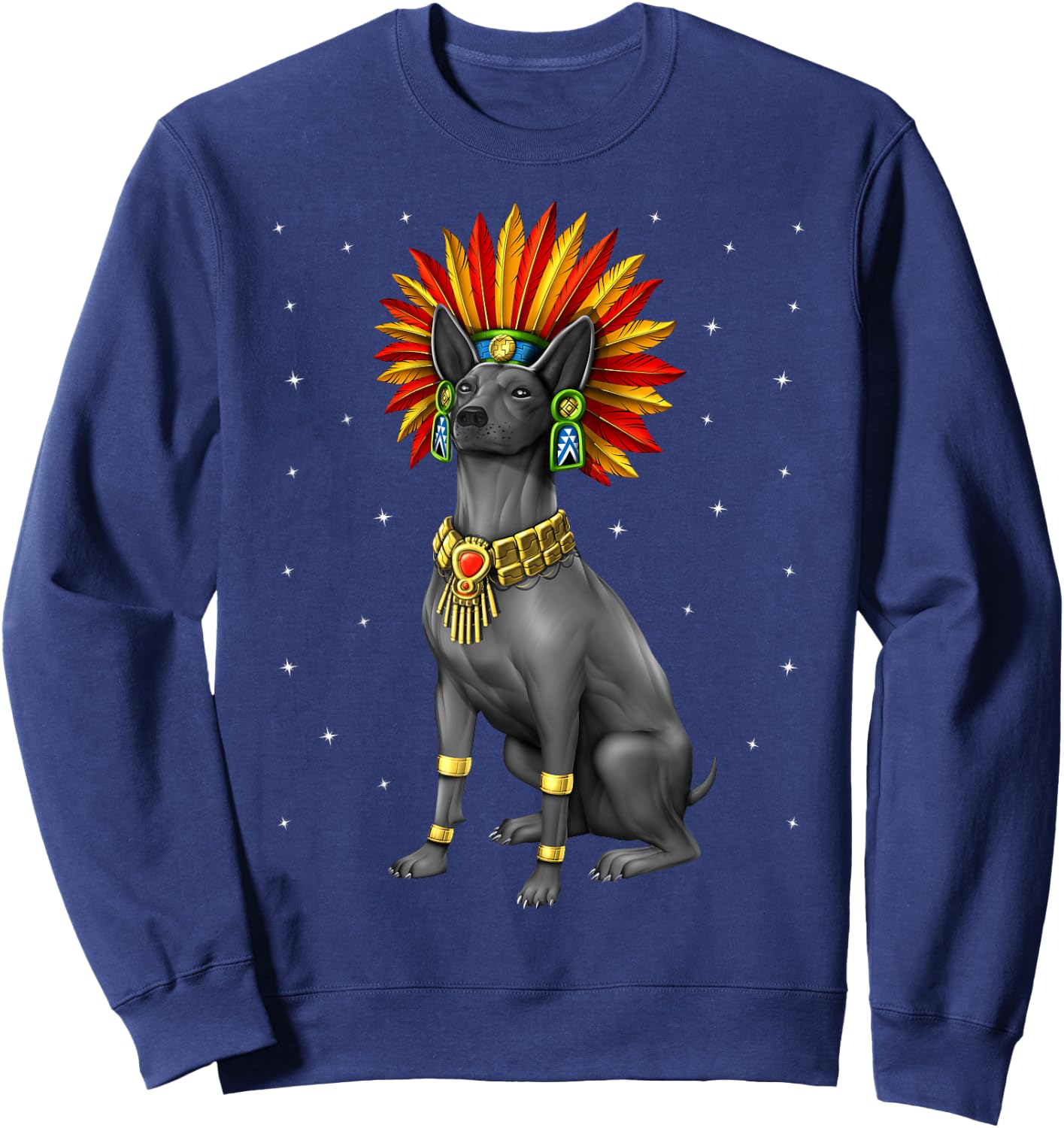 Aztec Xolo Dog Xoloitzcuintle Sweatshirt - Sweatshirt | Navy