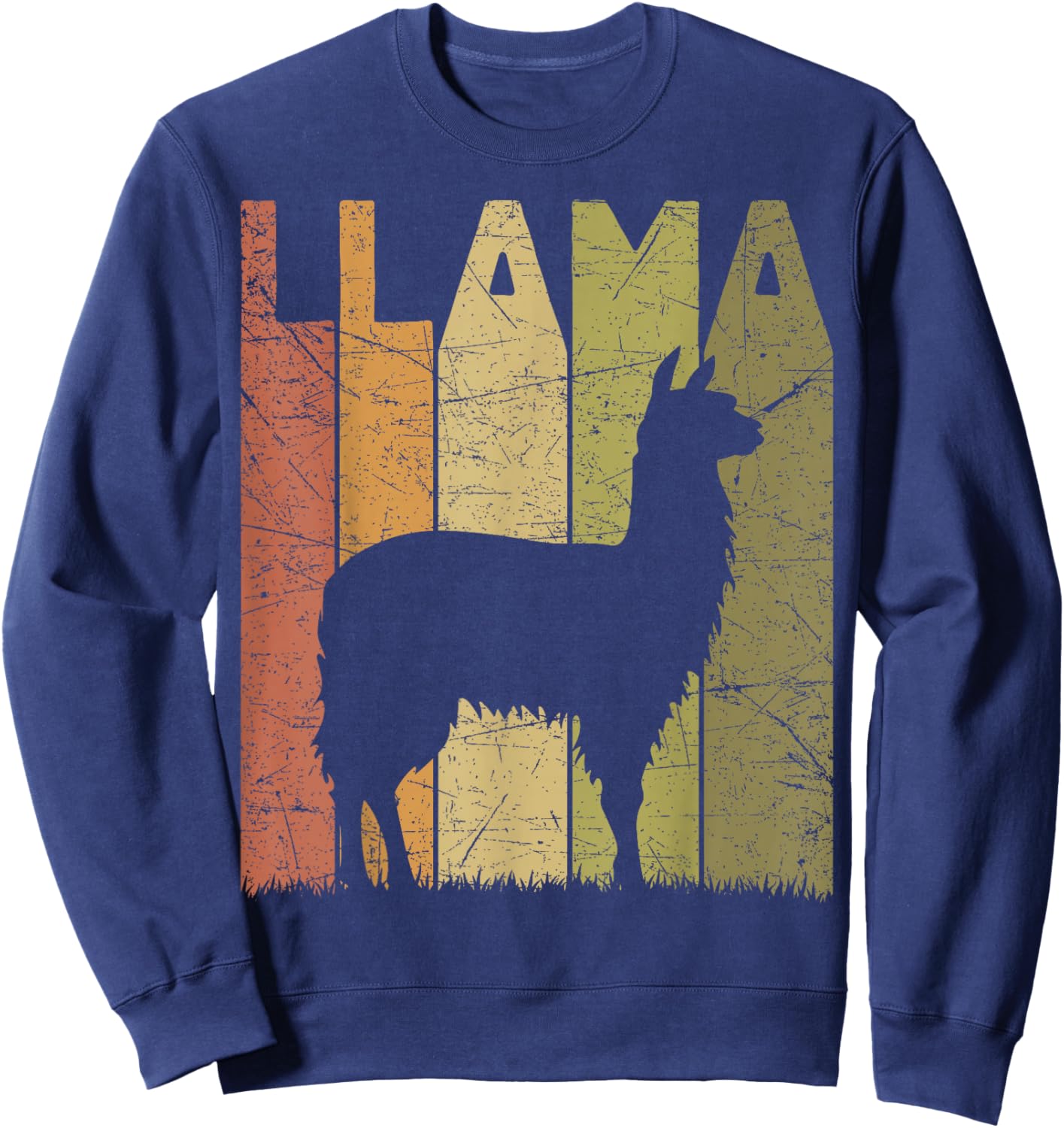 Llama Vintage Alpaca Llama Lover Retro Alpaca Farmer Sweatshirt - Sweatshirt | Navy