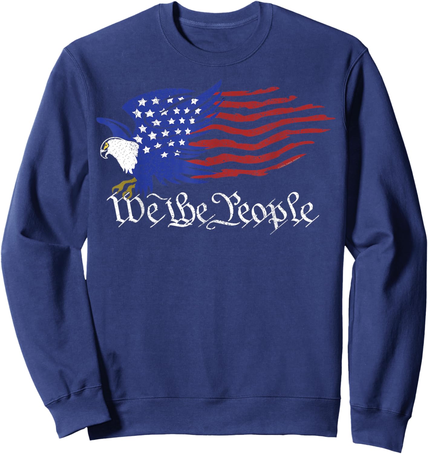 Patriotic Grunge USA Flag Eagle We the People 4th of July Sweatshirt - Sweatshirt | Navy