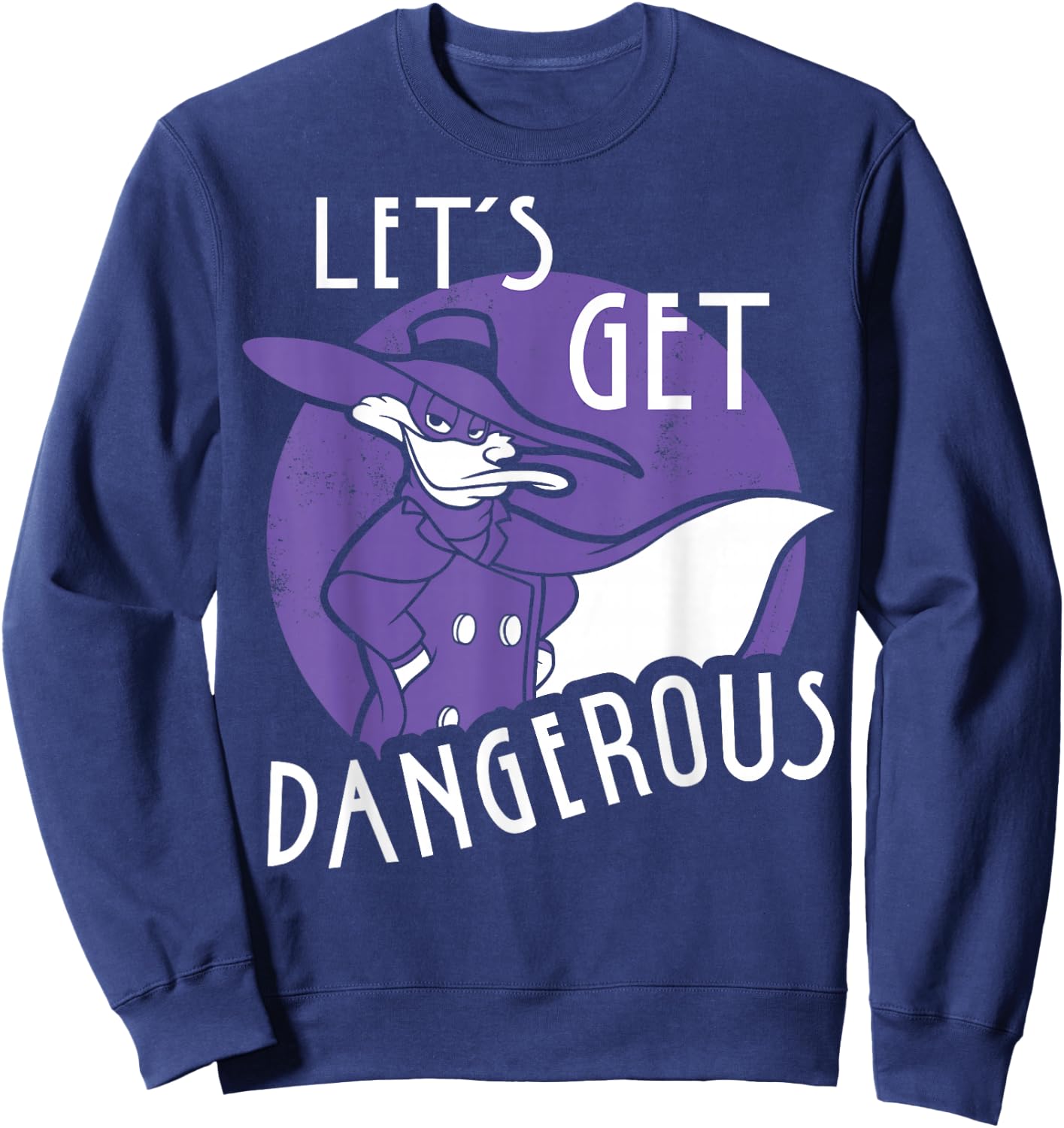 Disney Darkwing Duck Let's Get Dangerous Retro Circle Pose Sweatshirt - Sweatshirt | Navy