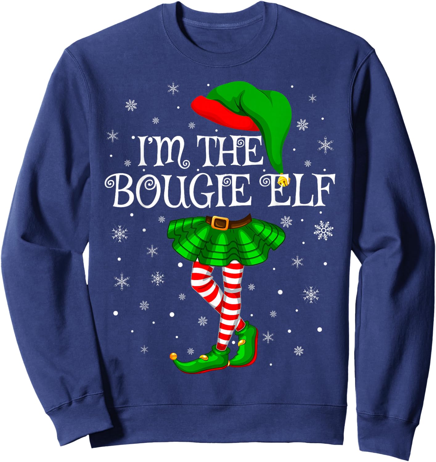 Bougie Elf Christmas Matching Family Women Girls Elf Sweatshirt - Sweatshirt | Navy