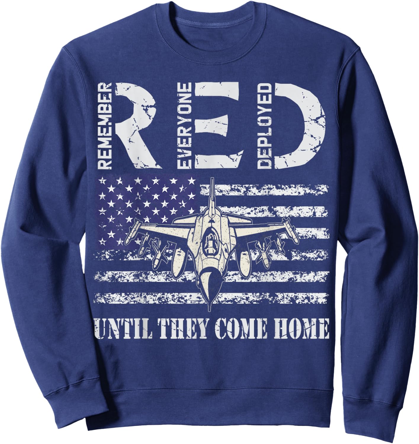 RED Friday Military Shirts Air Force USAF US Flag Veteran Sweatshirt - Sweatshirt | Navy