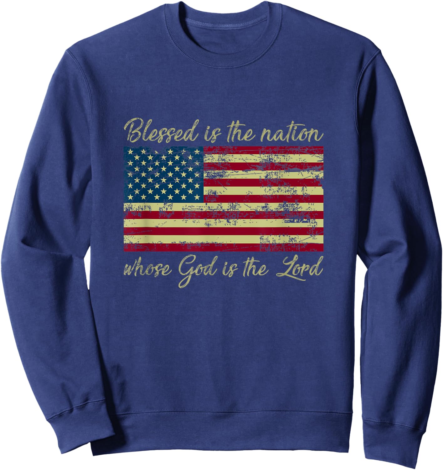 Patriotic Christian Devotee Christianity Gift Bible Prayer Sweatshirt - Sweatshirt | Navy