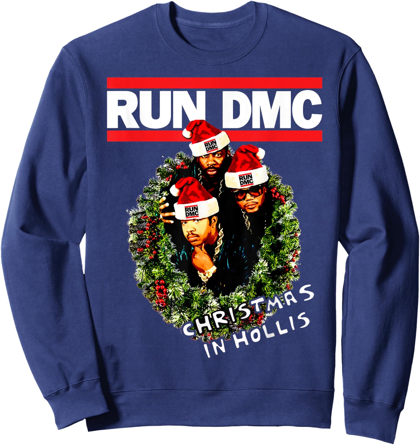 Run DMC Christmas In Hollis Black Sweatshirt - Sweatshirt | Navy