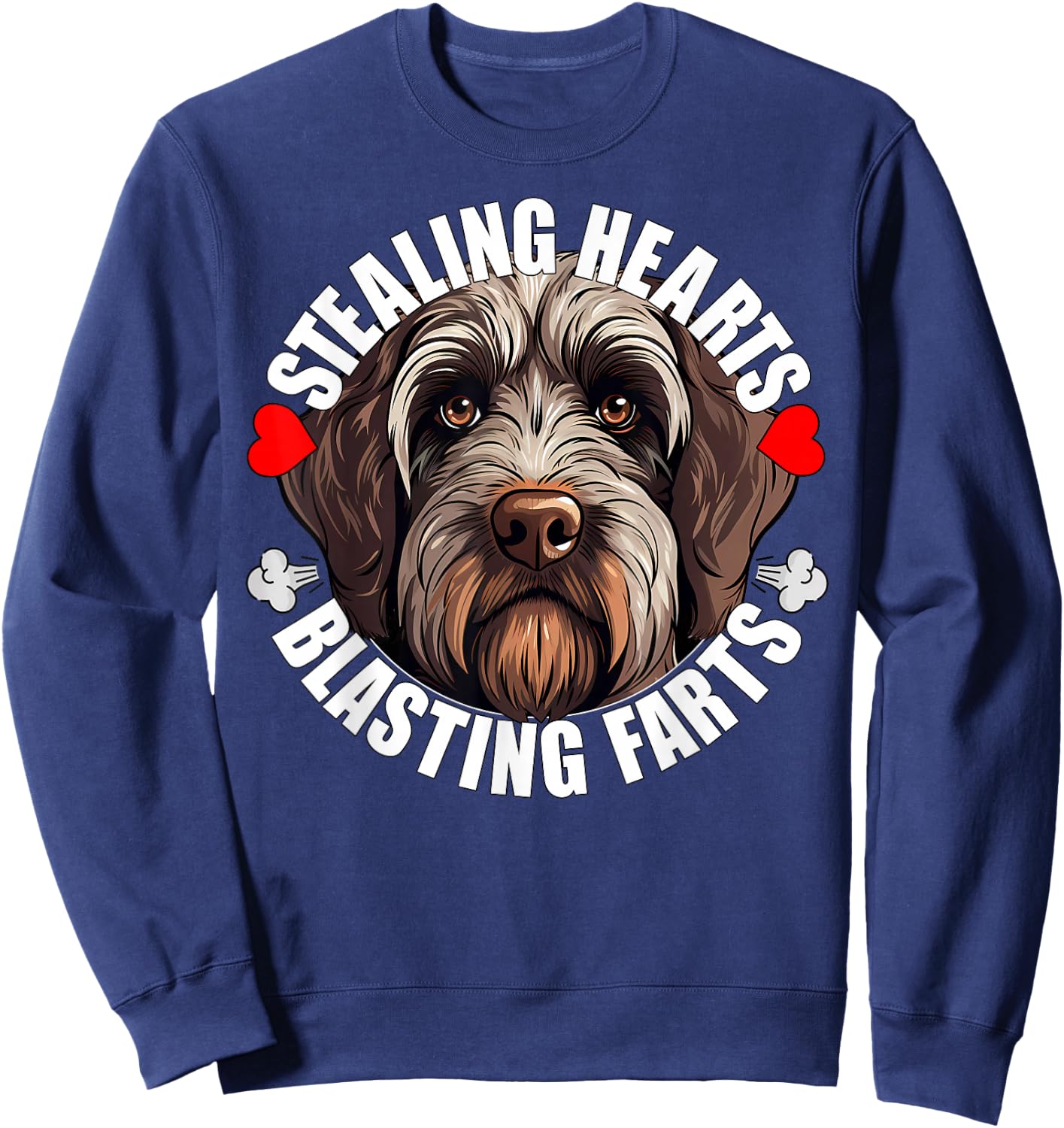 Wirehaired Pointing Griffon Stealing Hearts Blasting Farts Sweatshirt - Sweatshirt | Navy