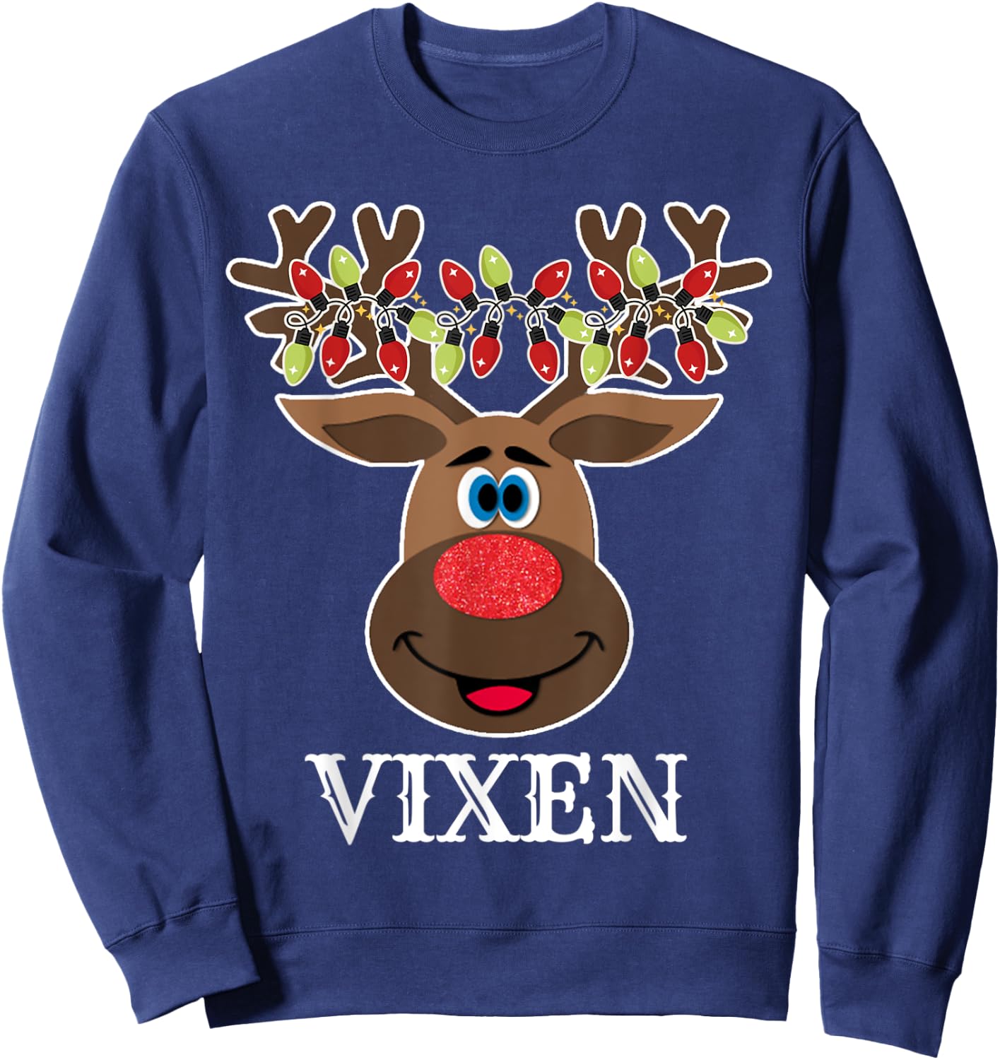 Santa Reindeer Vixen Xmas Group Costume Sweatshirt - Sweatshirt | Navy
