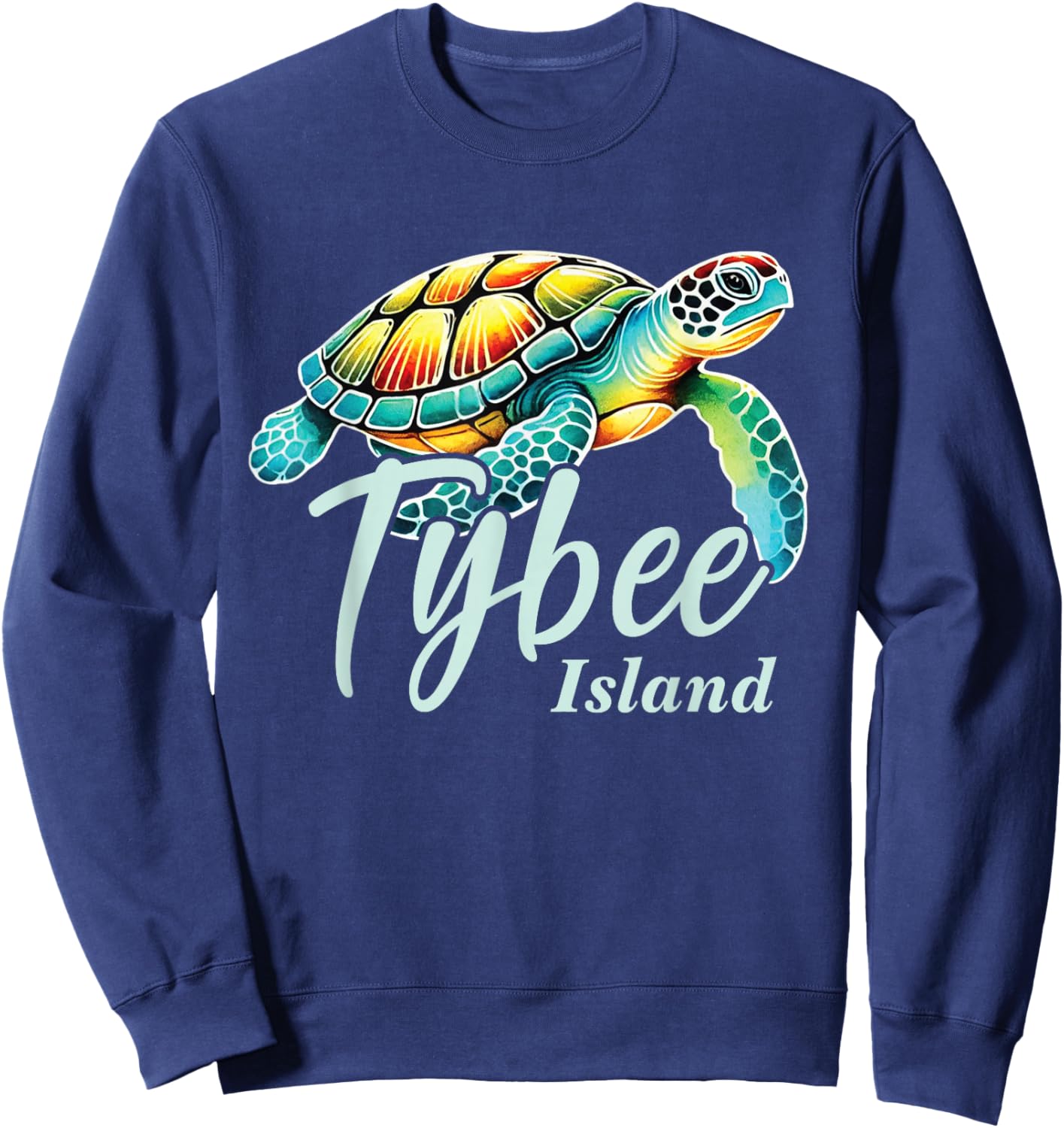 Tybee Island Georgia, Tybee Island Sea Turtle, Tybee Island Sweatshirt - Sweatshirt | Navy