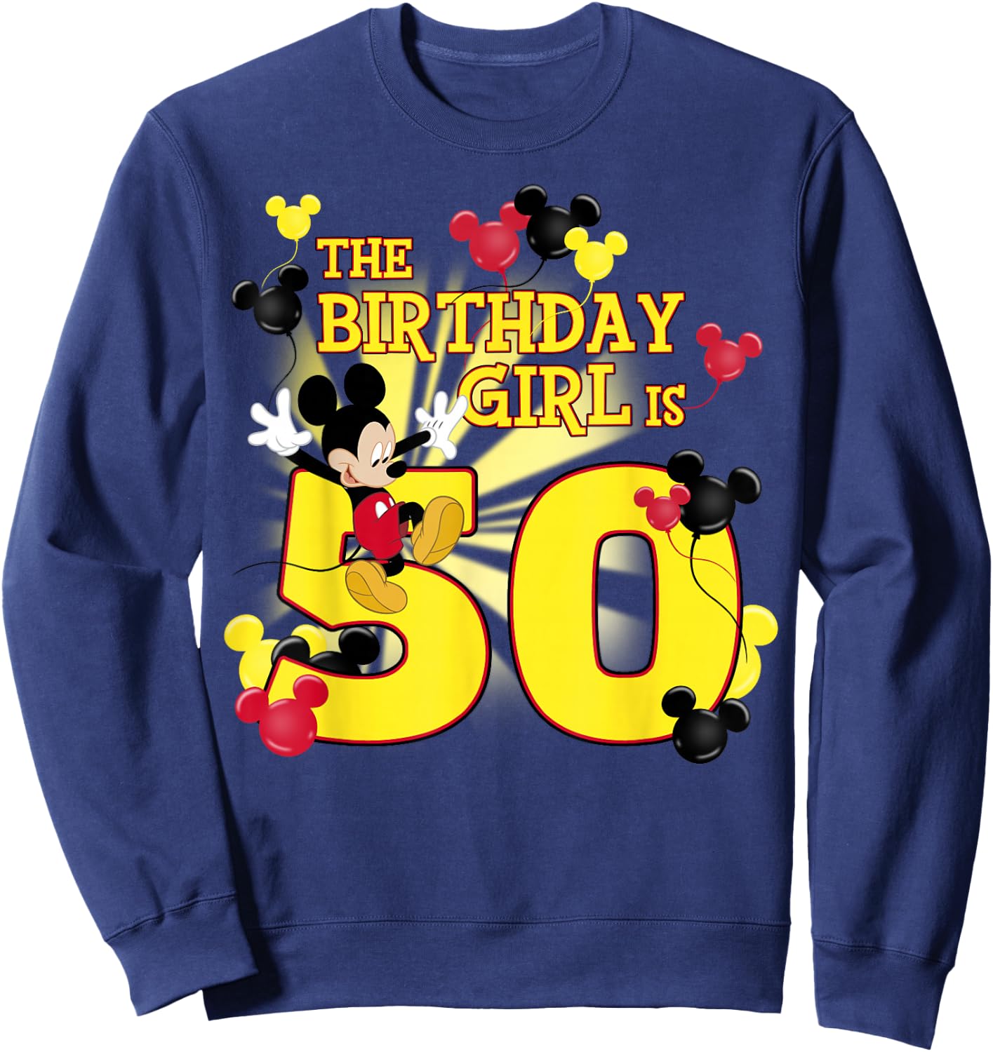 Disney Mickey and Friends Mickey 50th Birthday Girl Sweatshirt - Sweatshirt | Navy