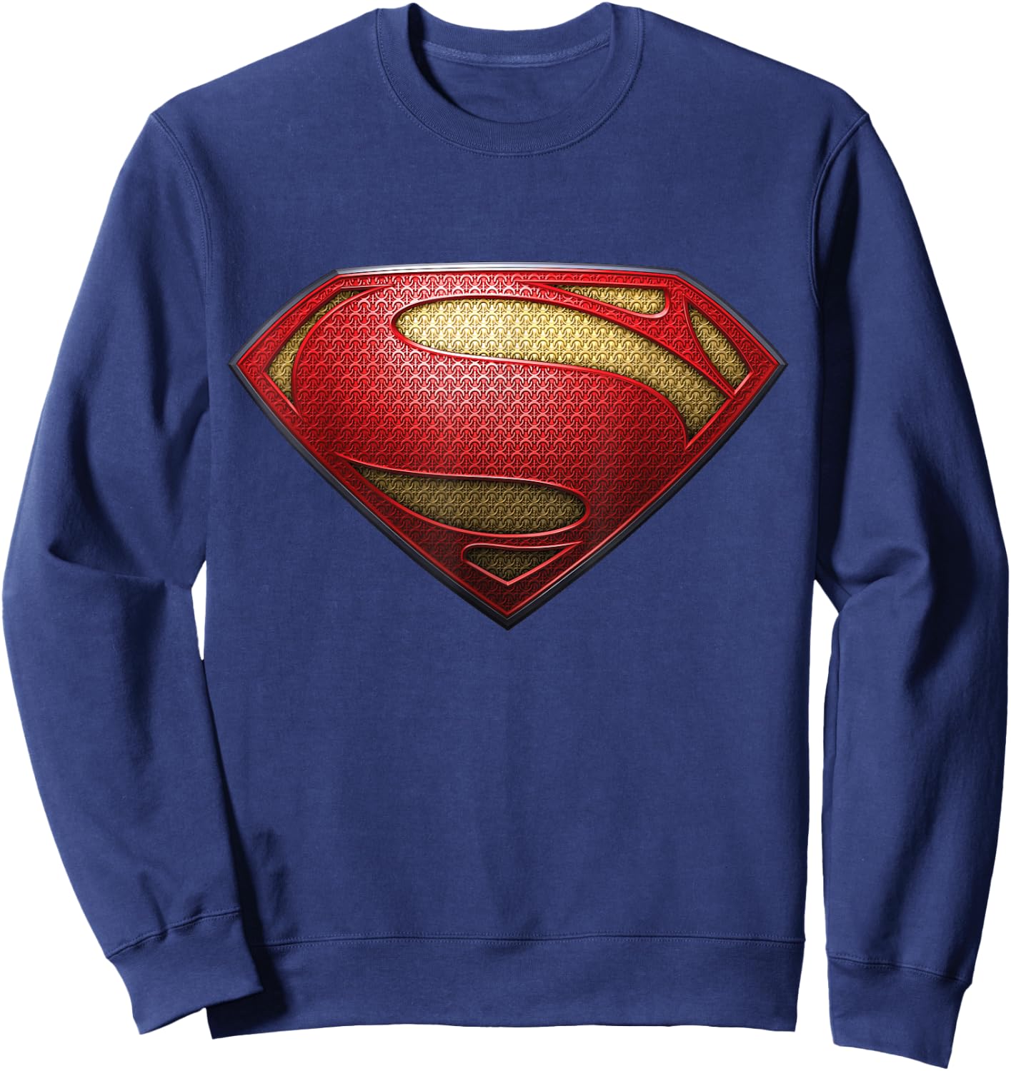 DC Man Of Steel Logo Texturedd Sweatshirt - Sweatshirt | Navy
