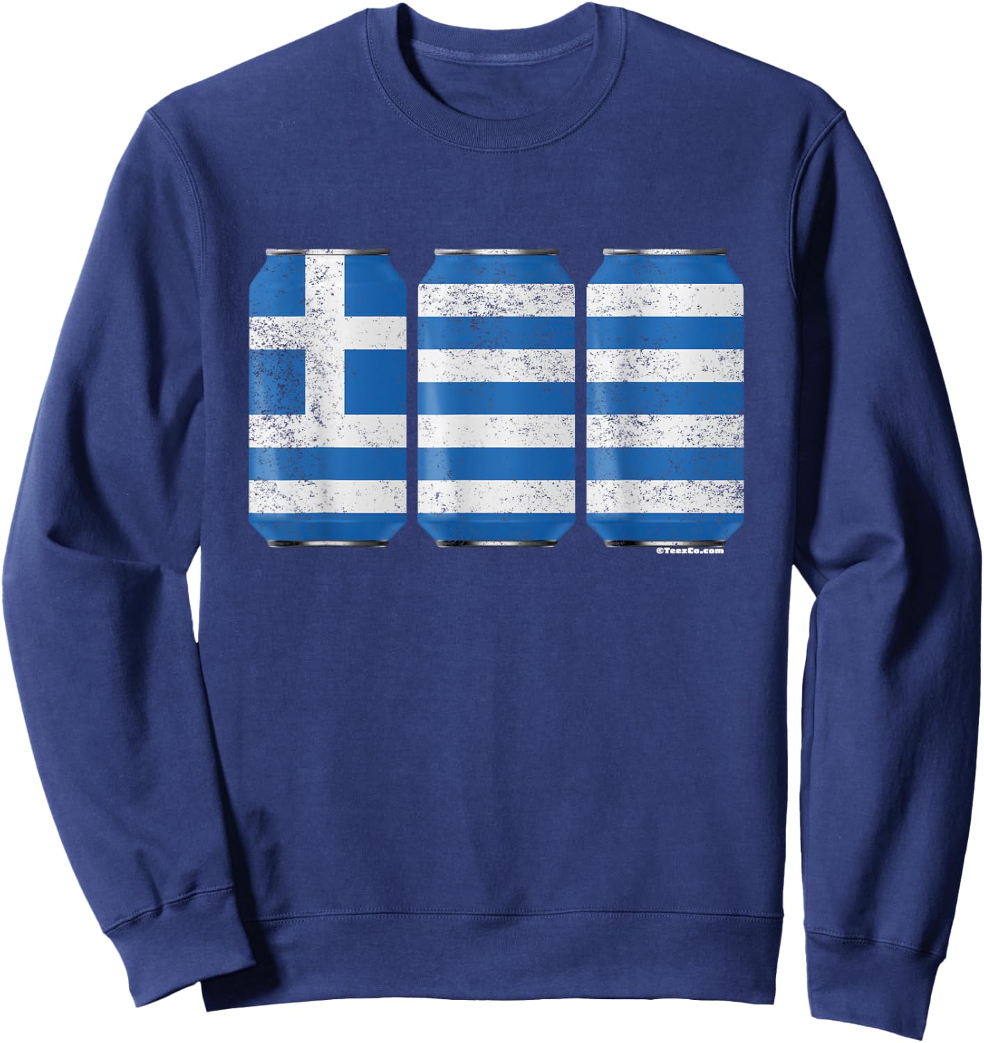 Cool Graphic Beer Cans Greece Flag Sweatshirt - Sweatshirt | Navy