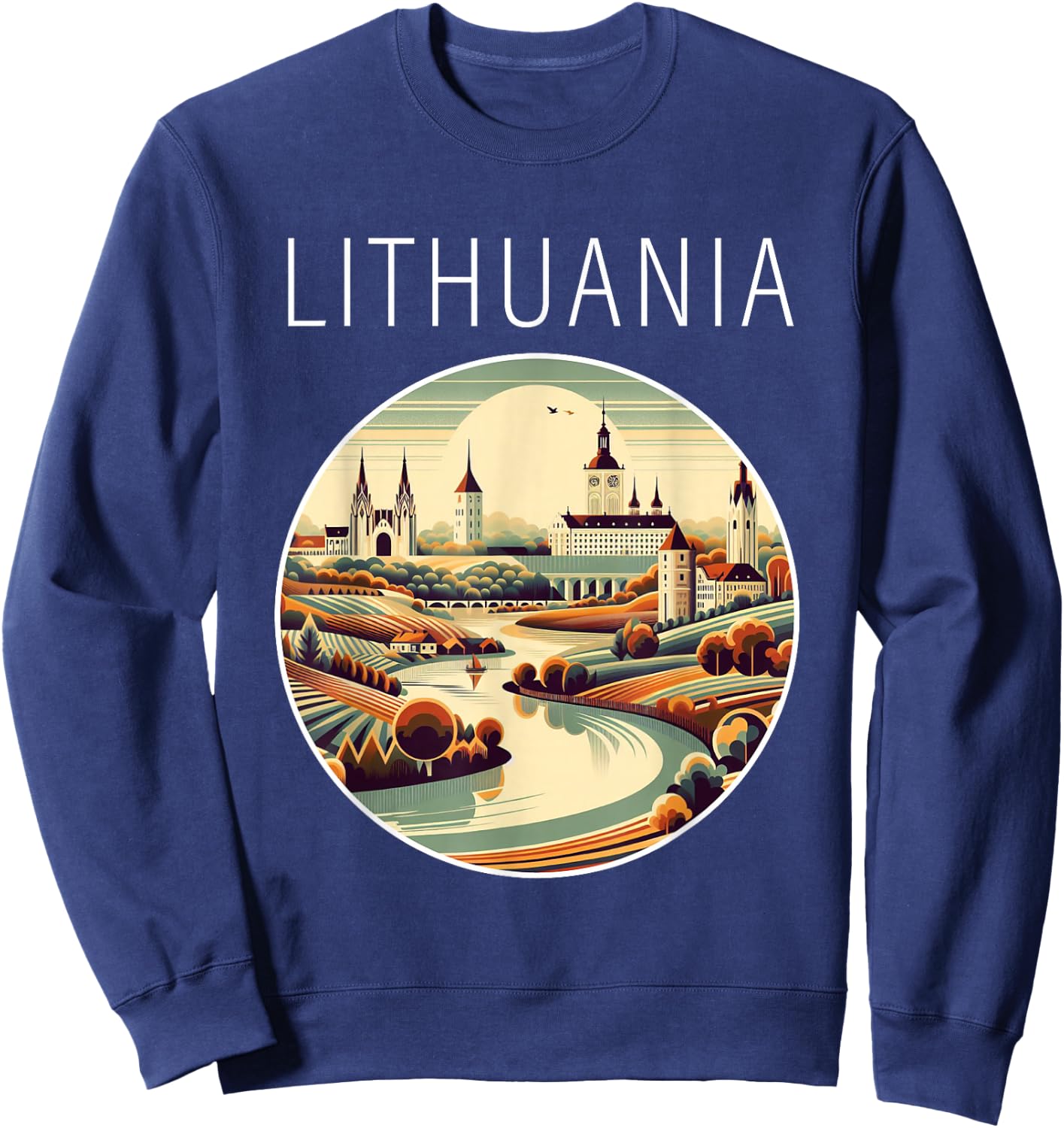 Lithuania scenery Art Deco Sweatshirt - Sweatshirt | Navy