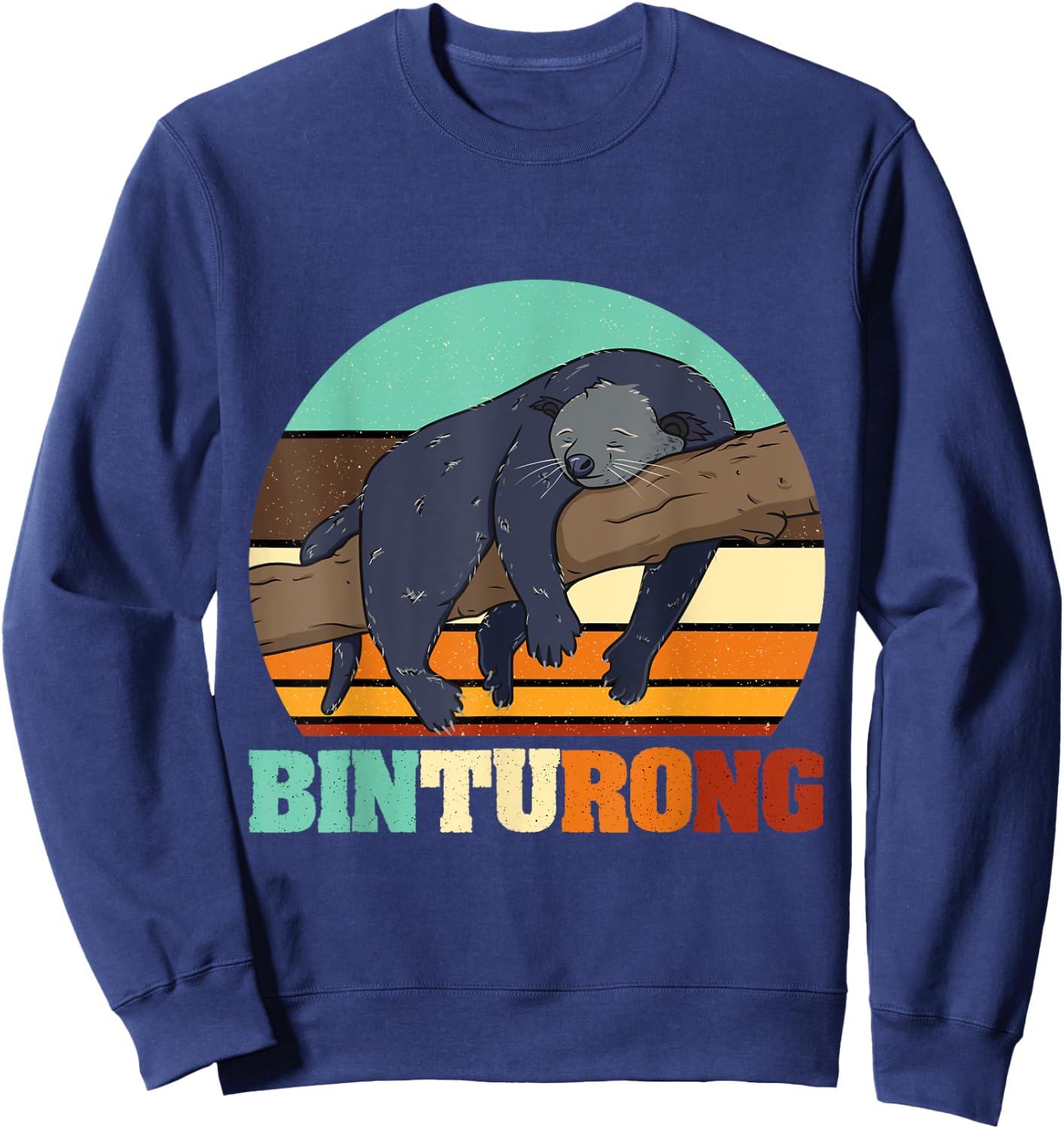 Vintage Binturong Animal Lover Sunset Sweatshirt - Sweatshirt | Navy