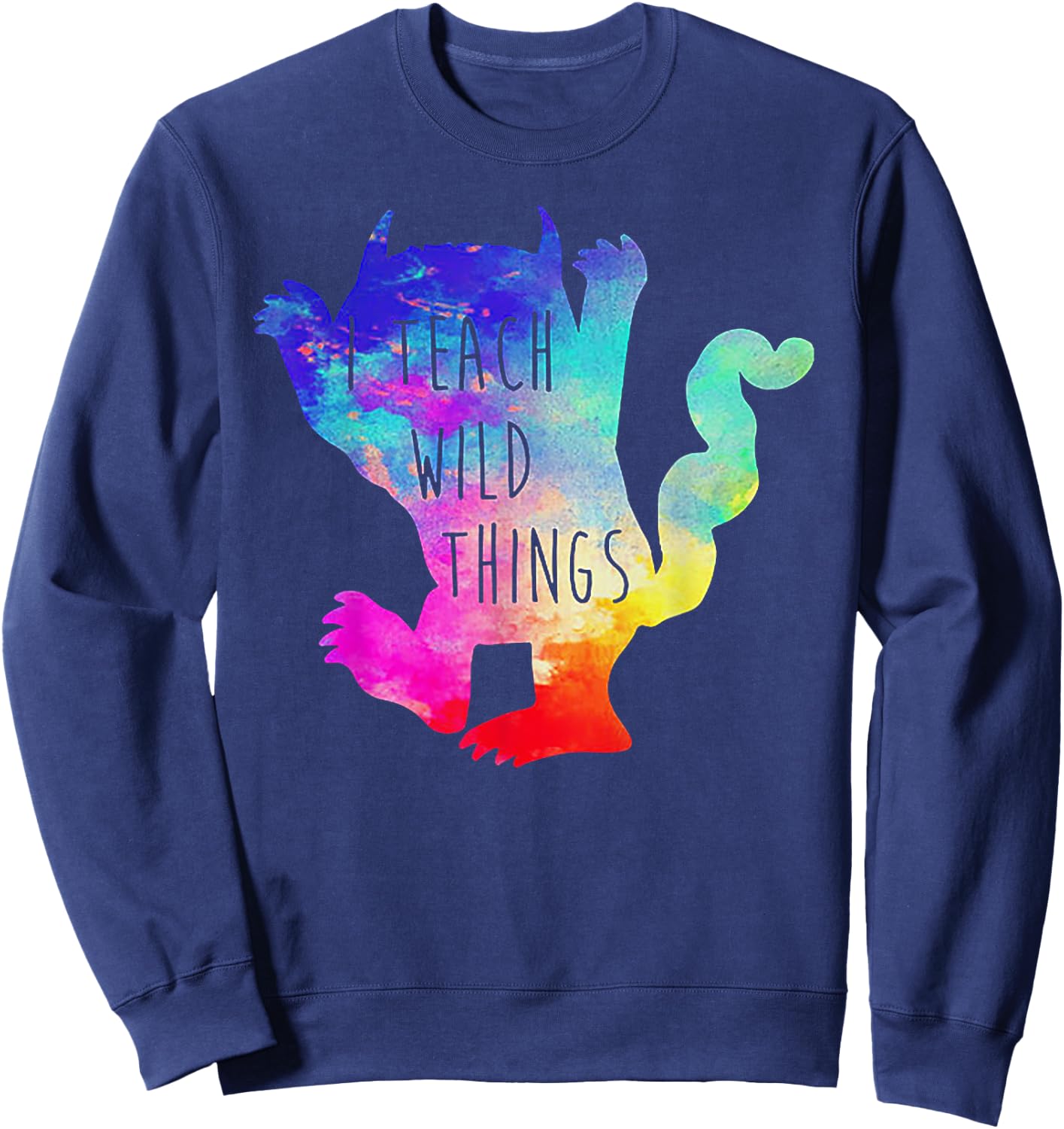 I Teach Wild Things Monster Funny Halloween Gifts Sweatshirt - Sweatshirt | Navy
