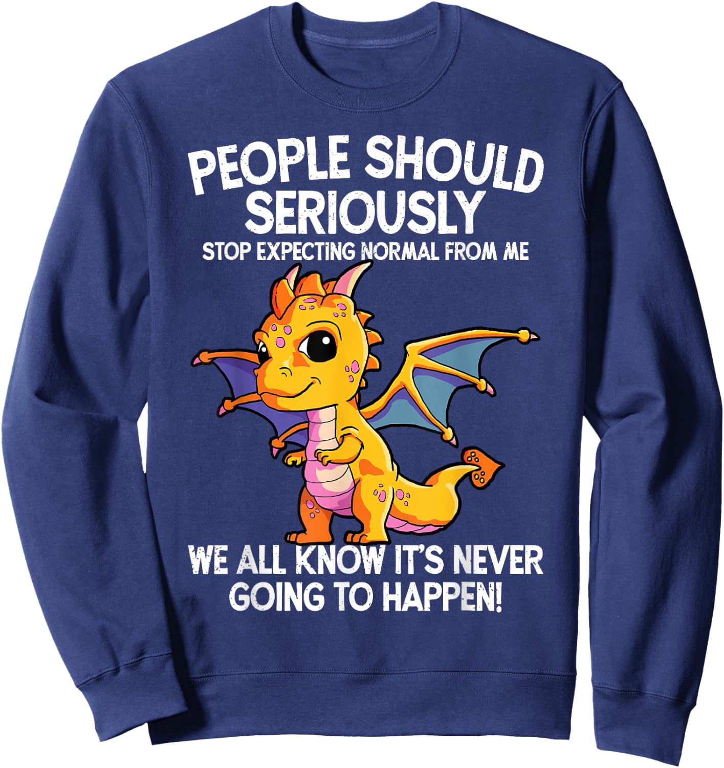 Cute dragon and girls Sweatshirt - Sweatshirt | Navy