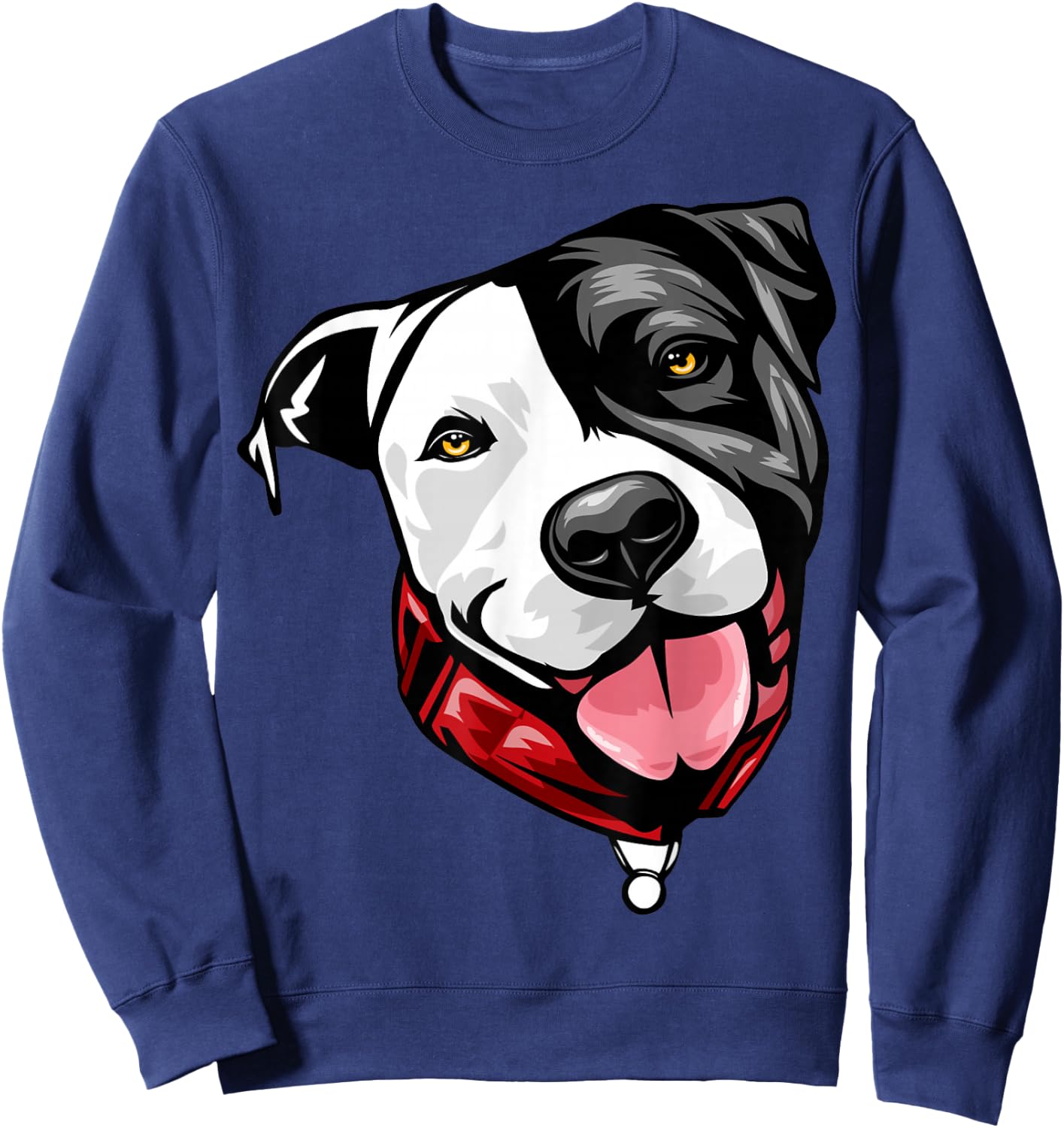 Cool Pit Bull Face Sweatshirt - Sweatshirt | Navy