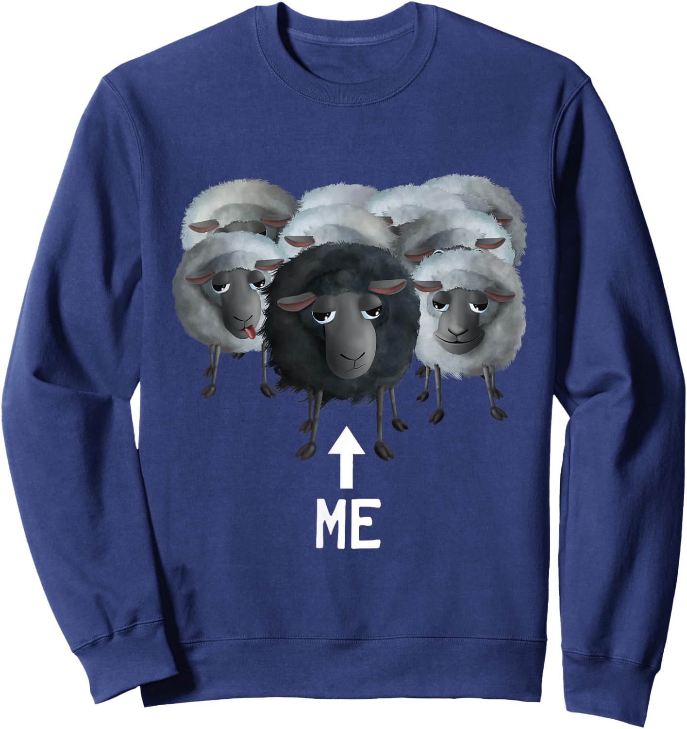 Sweet Sheep - me the black sheep (D010-0906A) Sweatshirt - Sweatshirt | Navy