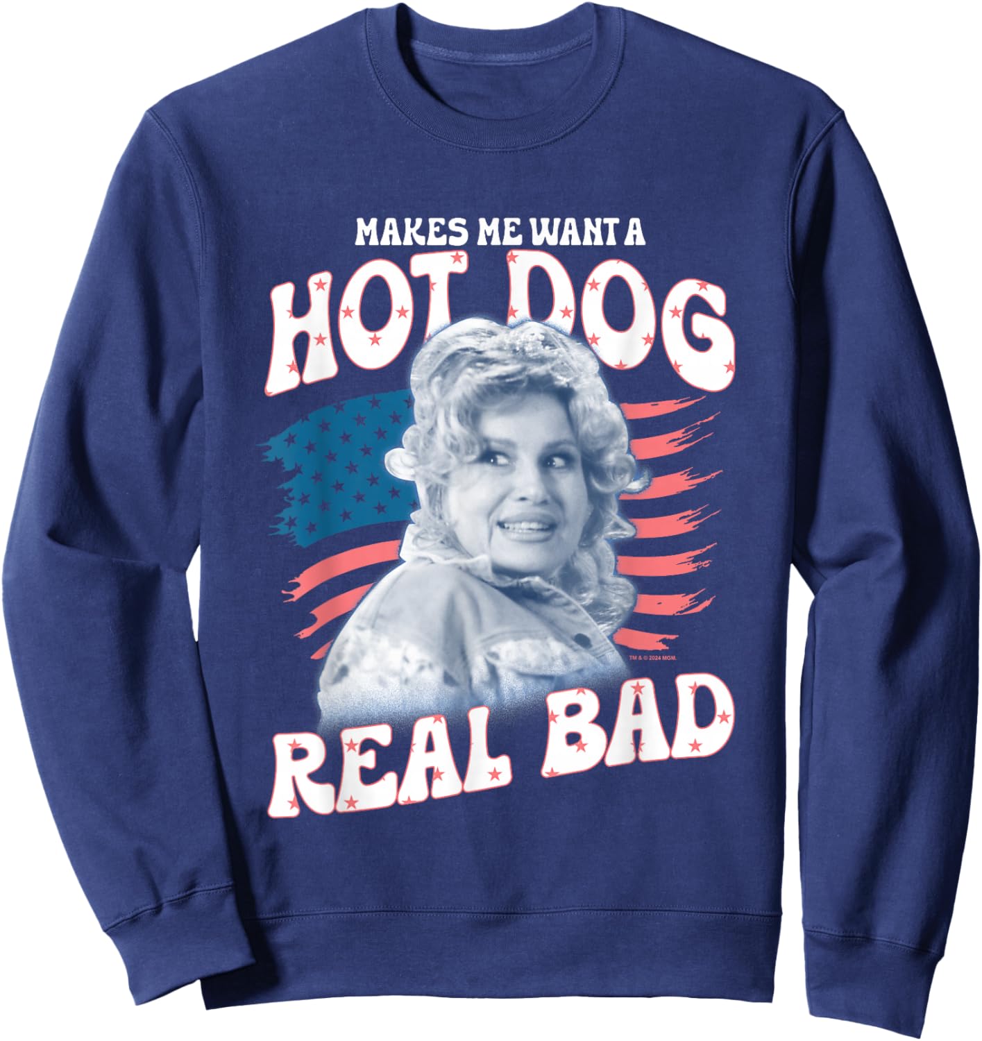 Legally Blonde 2 4th of July Makes Me Wanna Hot Dog Real Bad Sweatshirt - Sweatshirt | Navy